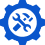 Icon of a gear or cogwheel, typically representing settings or mechanics.