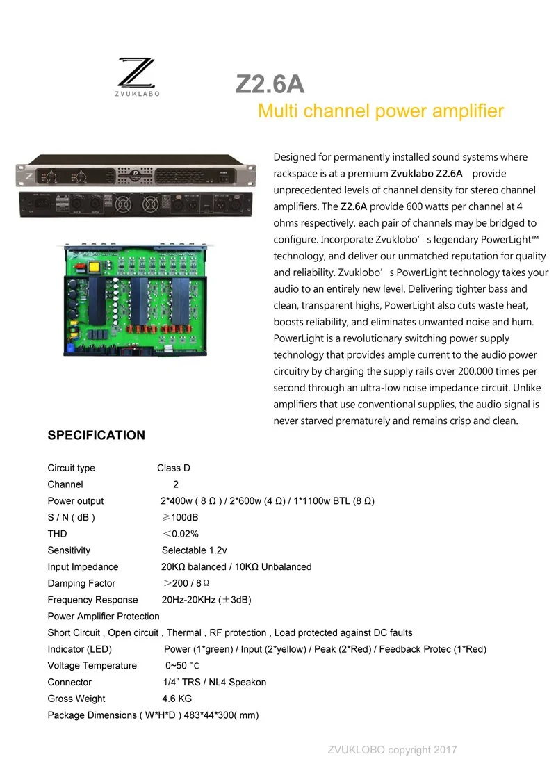 Z2.6A compact power amplifier