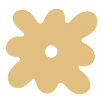 Forme abstraite beige ressemblant à une fleur