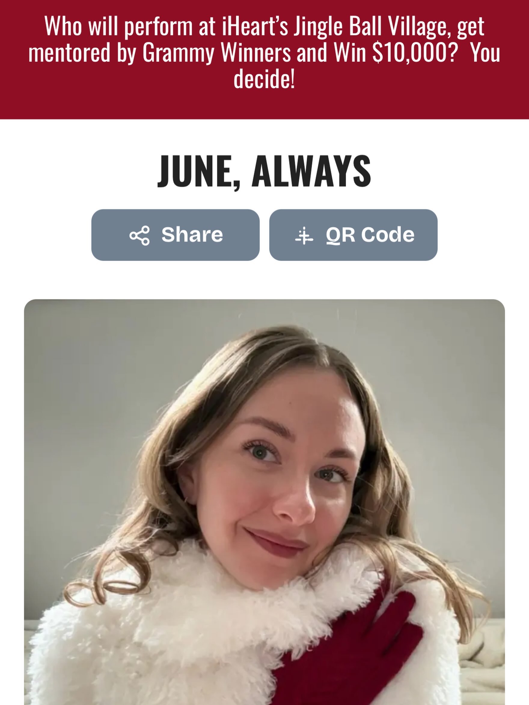 don't forget to cast your free daily vote 🥰✨💞 I can&rsquo;t thank everyone enough for showing up, sharing, and voting for me these past few days. Seeing this much support for June, Always means more than I can put into words, especially with how re