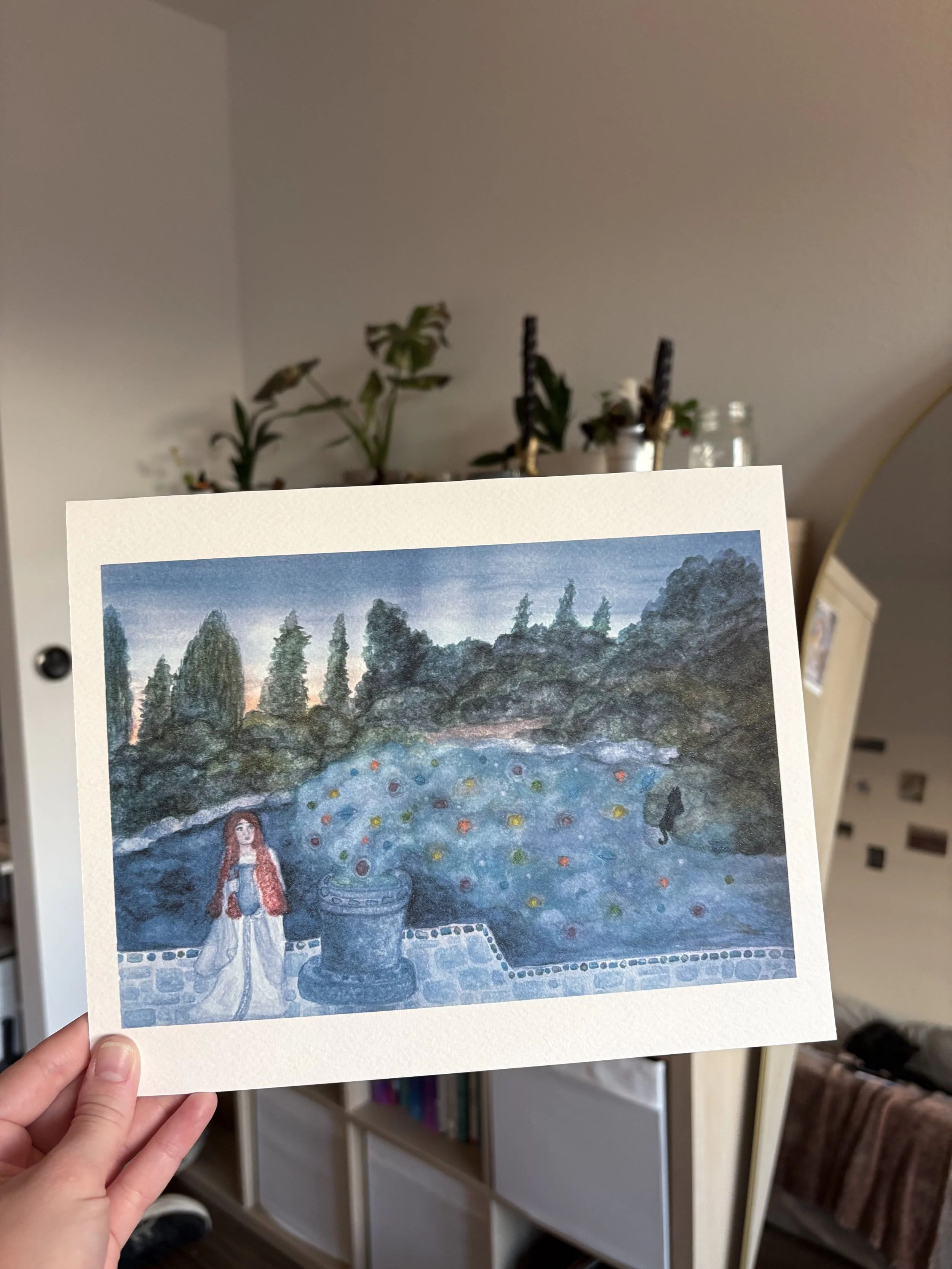 Summoning a Familiar – Watercolor Art Print