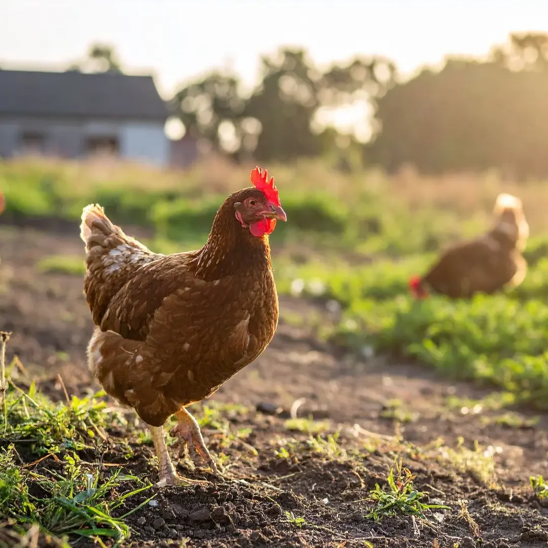 chicken in a field