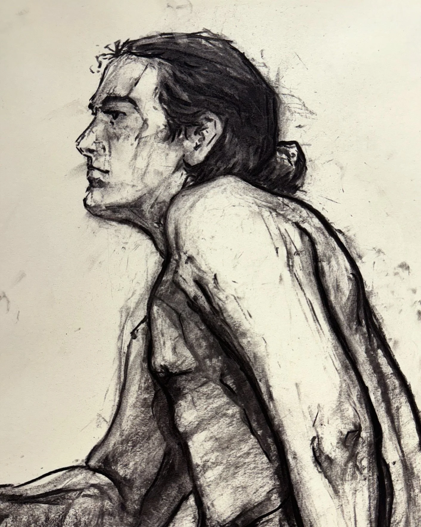 18" x 24", charcoal, 2024