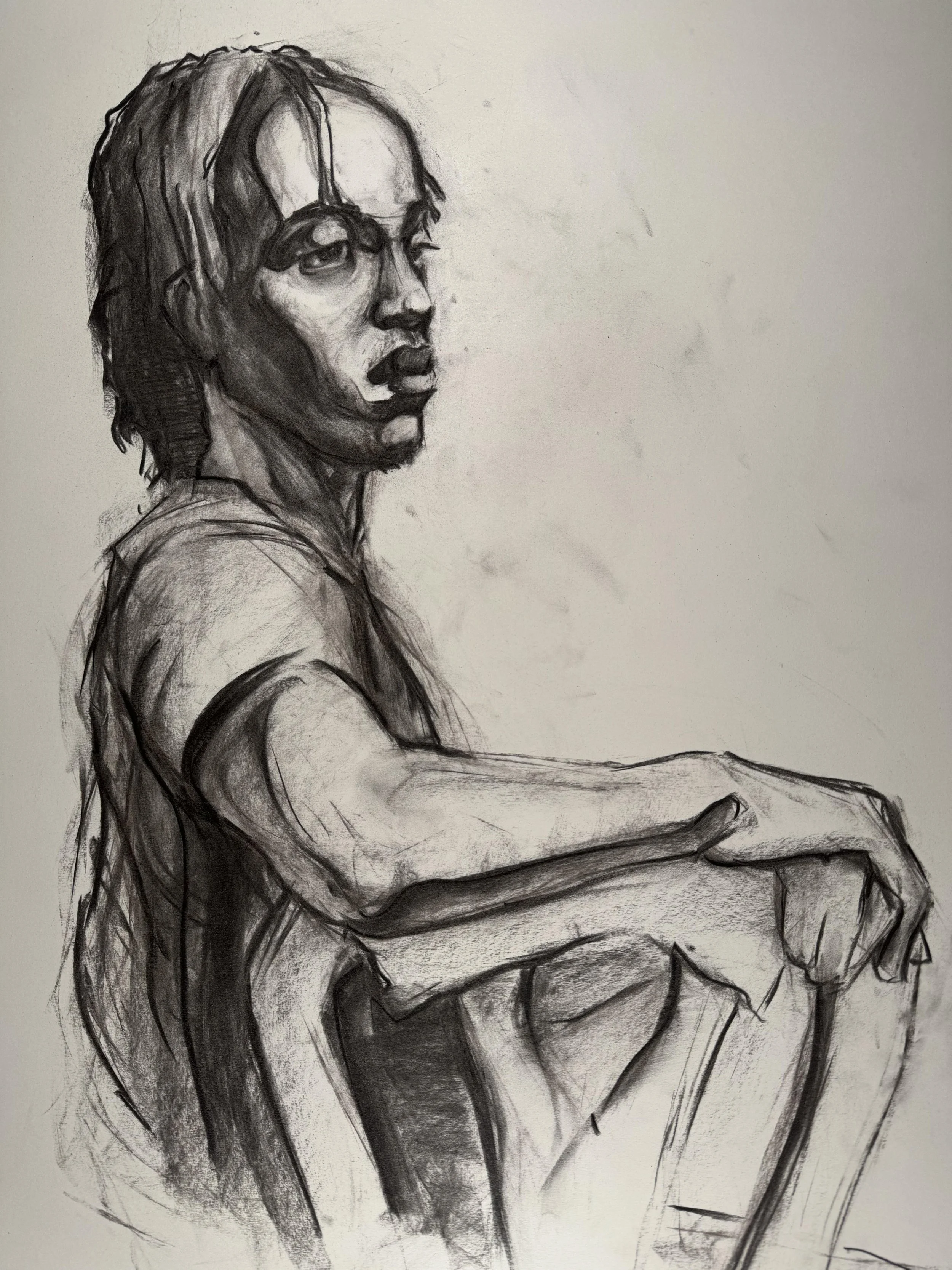 18" x 24", charcoal, 2024