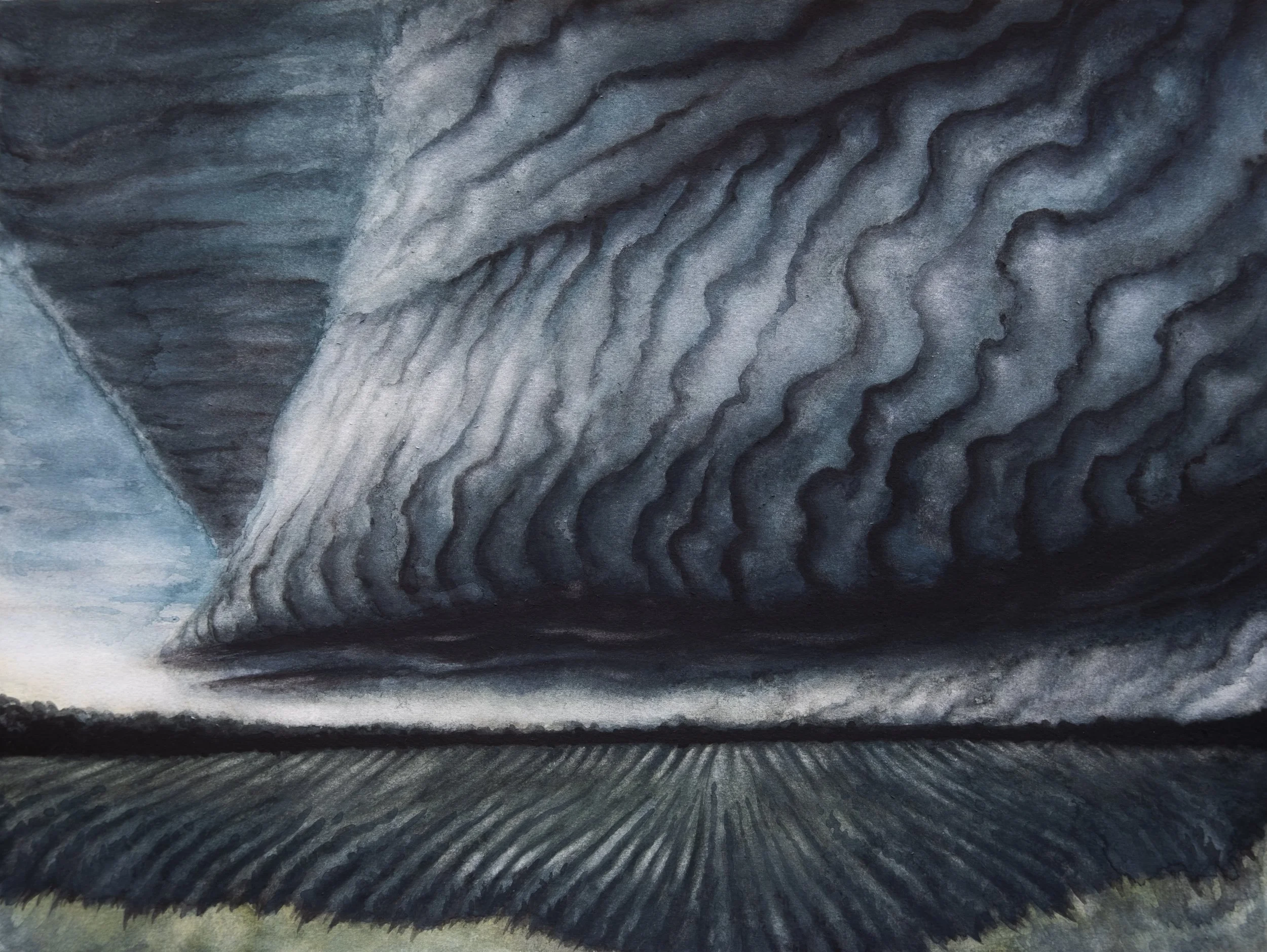 Wall Cloud - 12" x 16", gouache, 2024