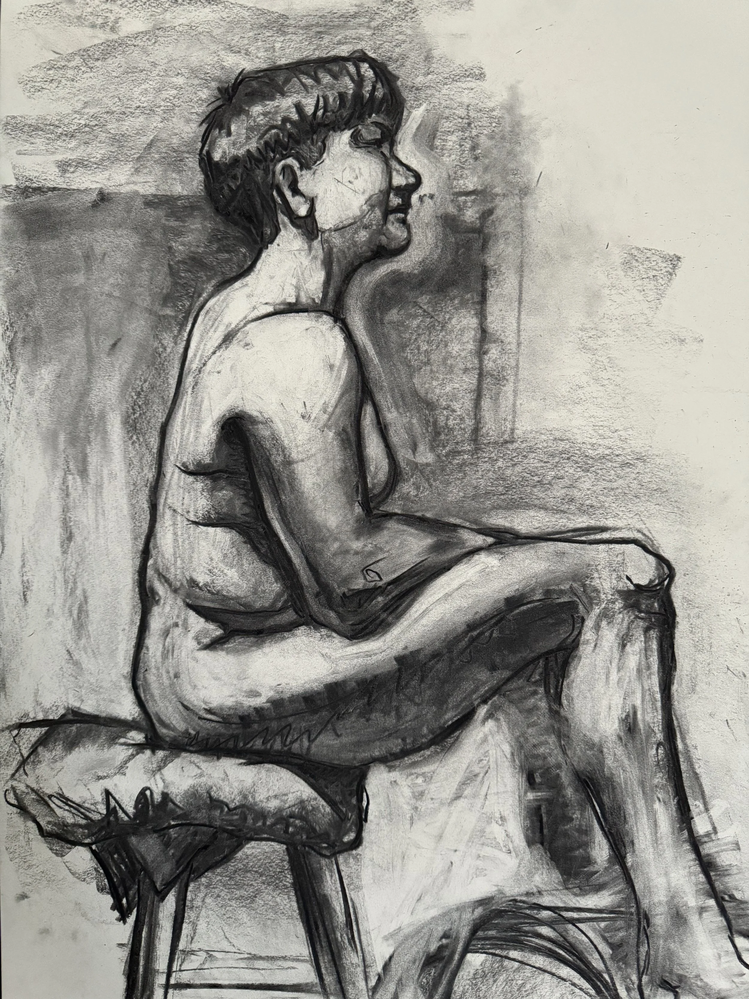 18" x 24", charcoal, 2024