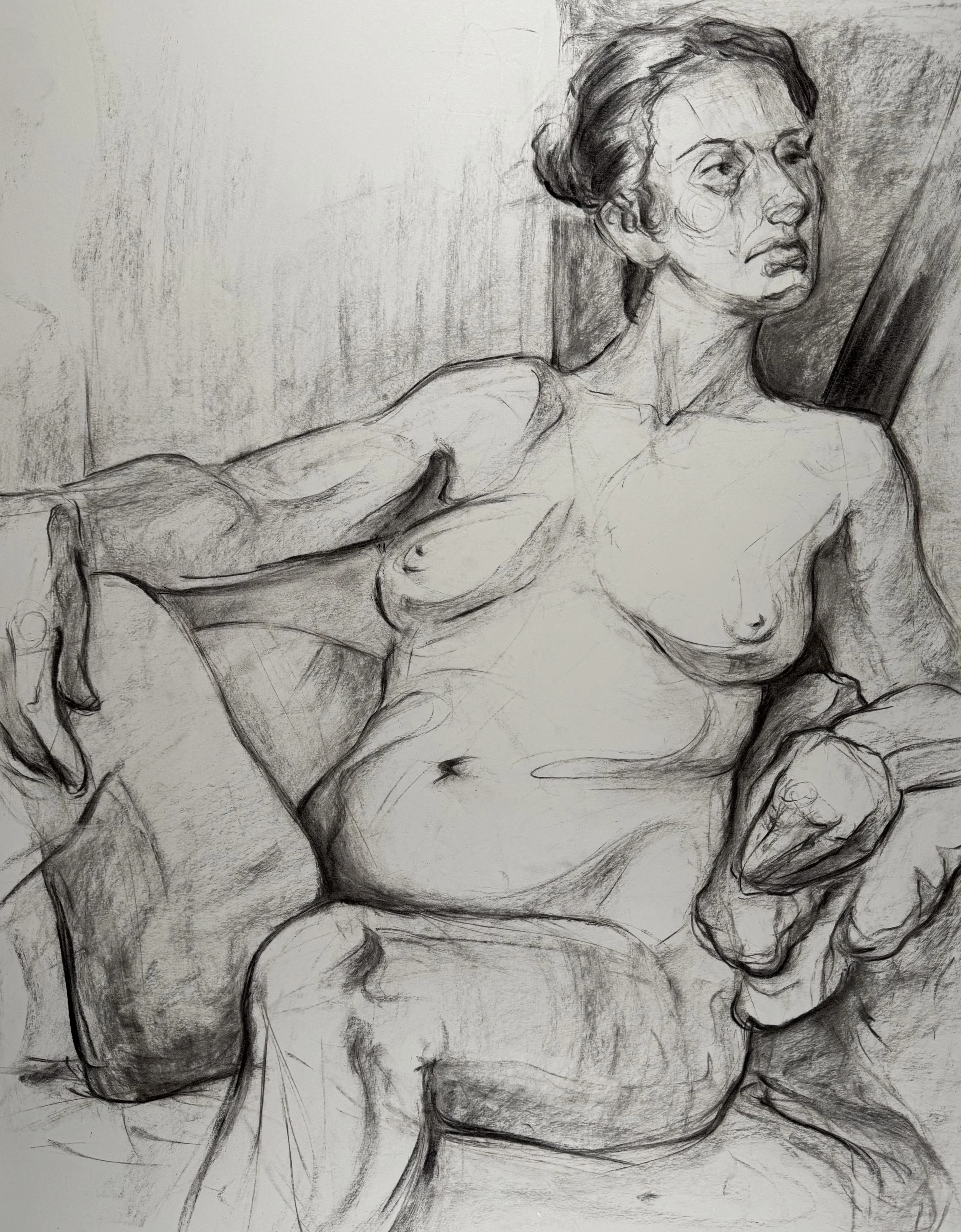 18" x 24", charcoal, 2025