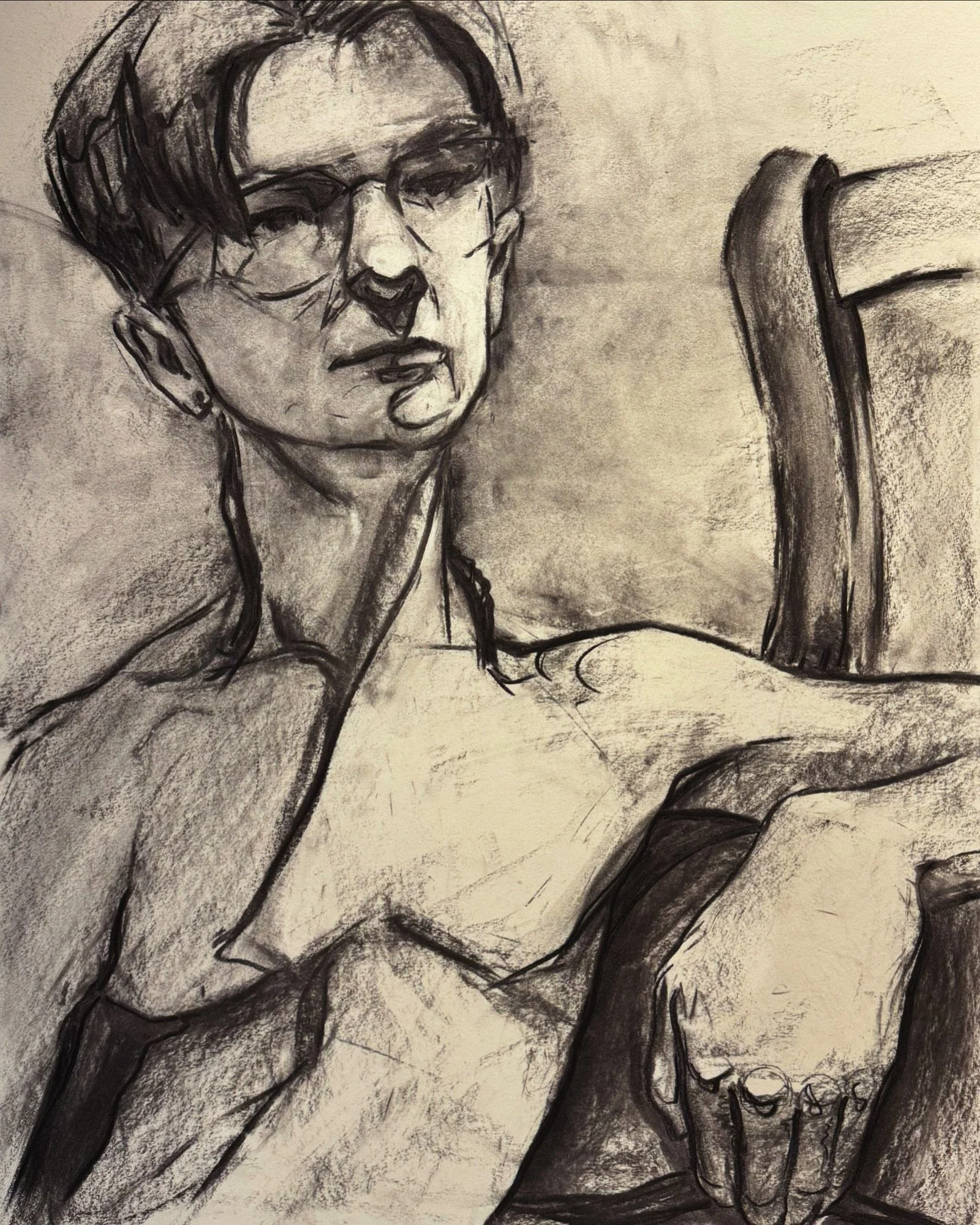 18" x 24", charcoal, 2024