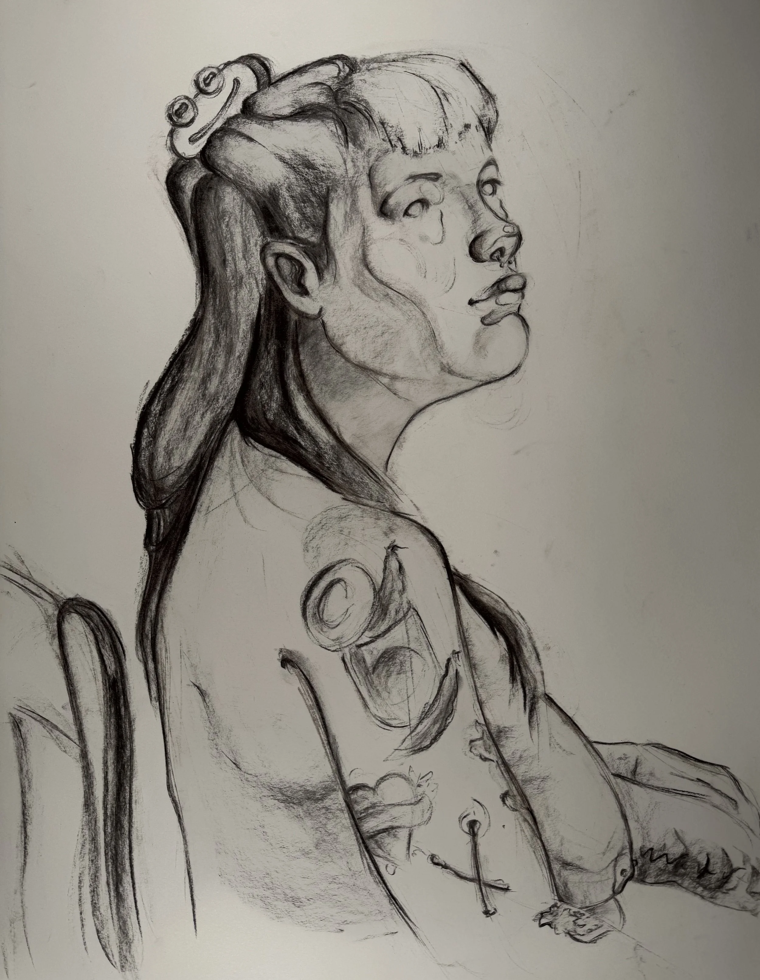 18" x 24", charcoal, 2025