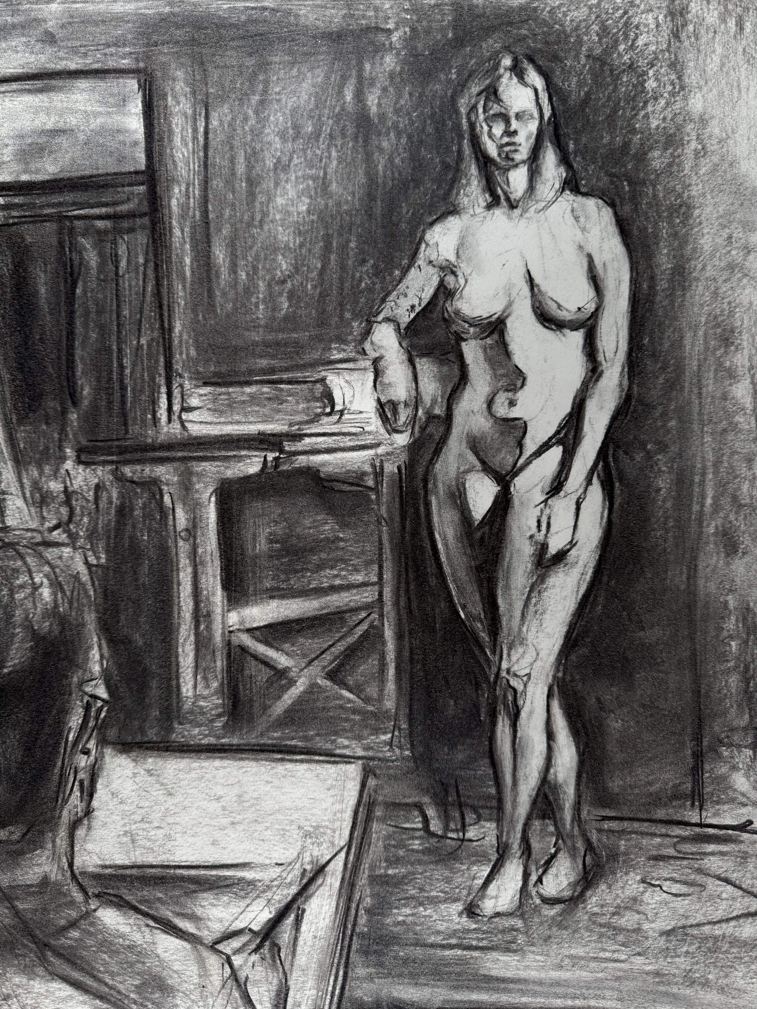 18" x 24", charcoal, 2025