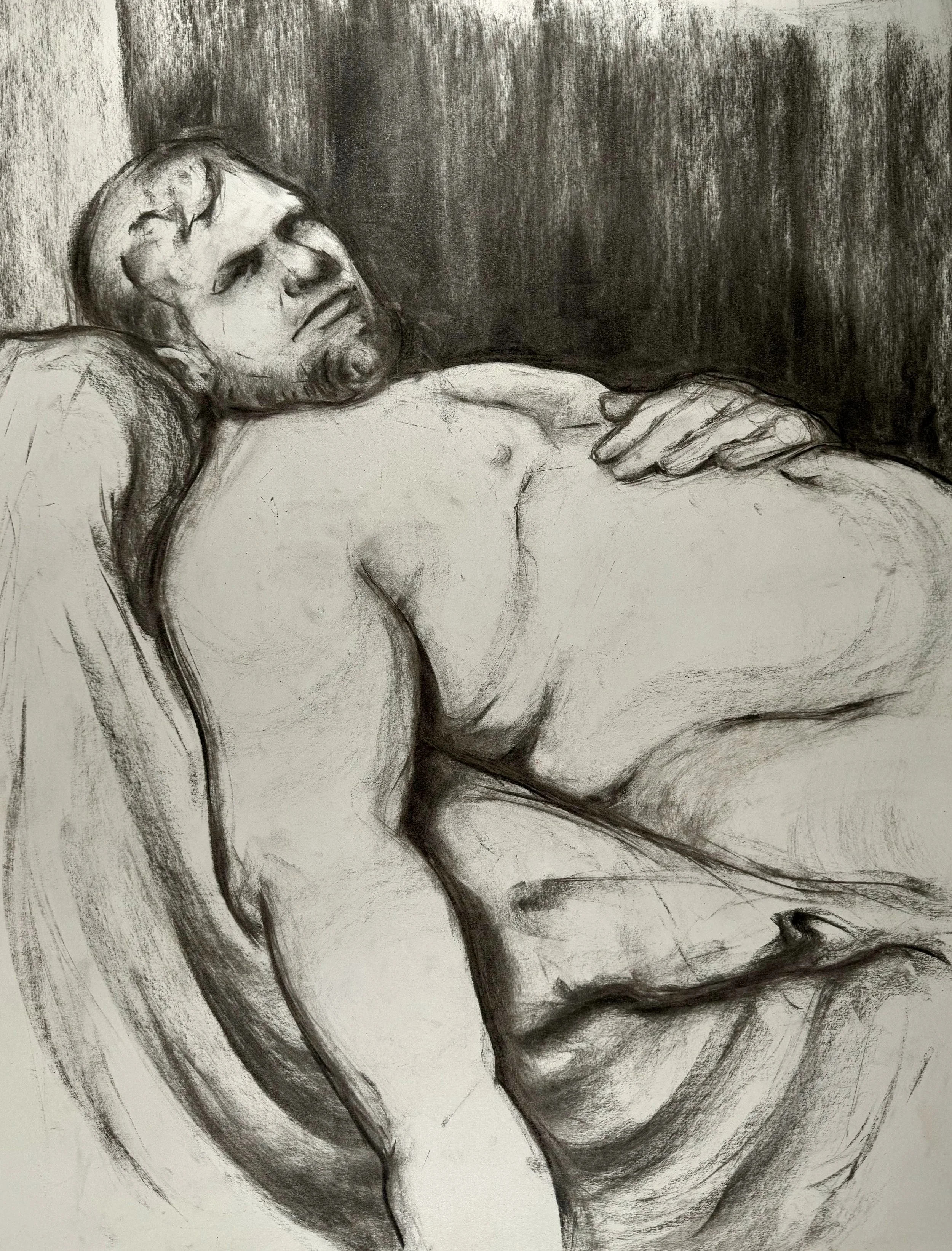 18" x 24", charcoal, 2024