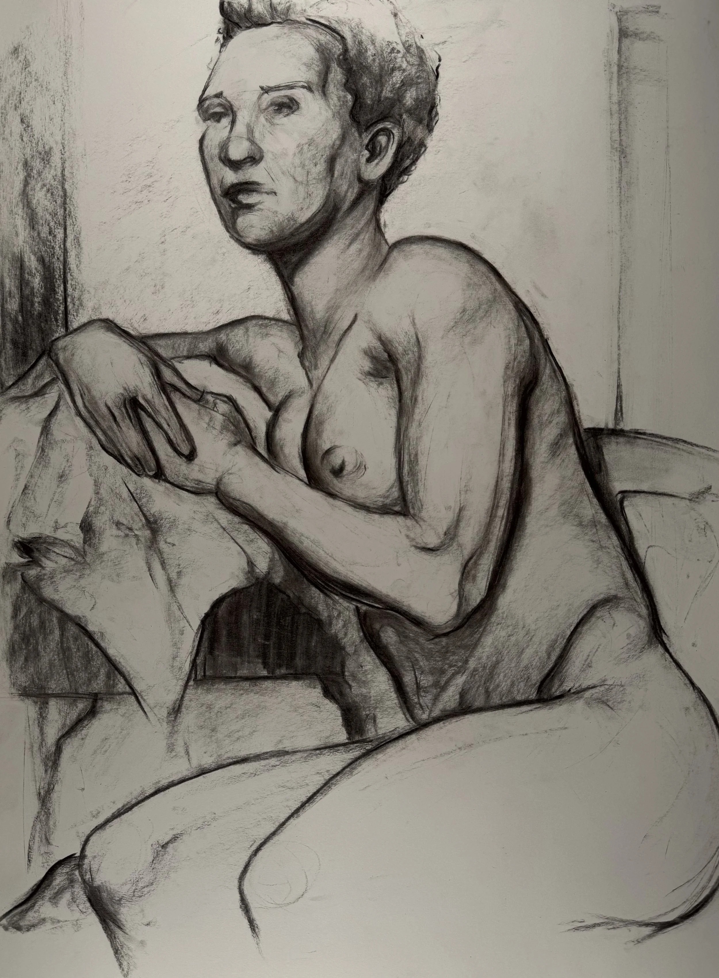 18" x 24", charcoal, 2025