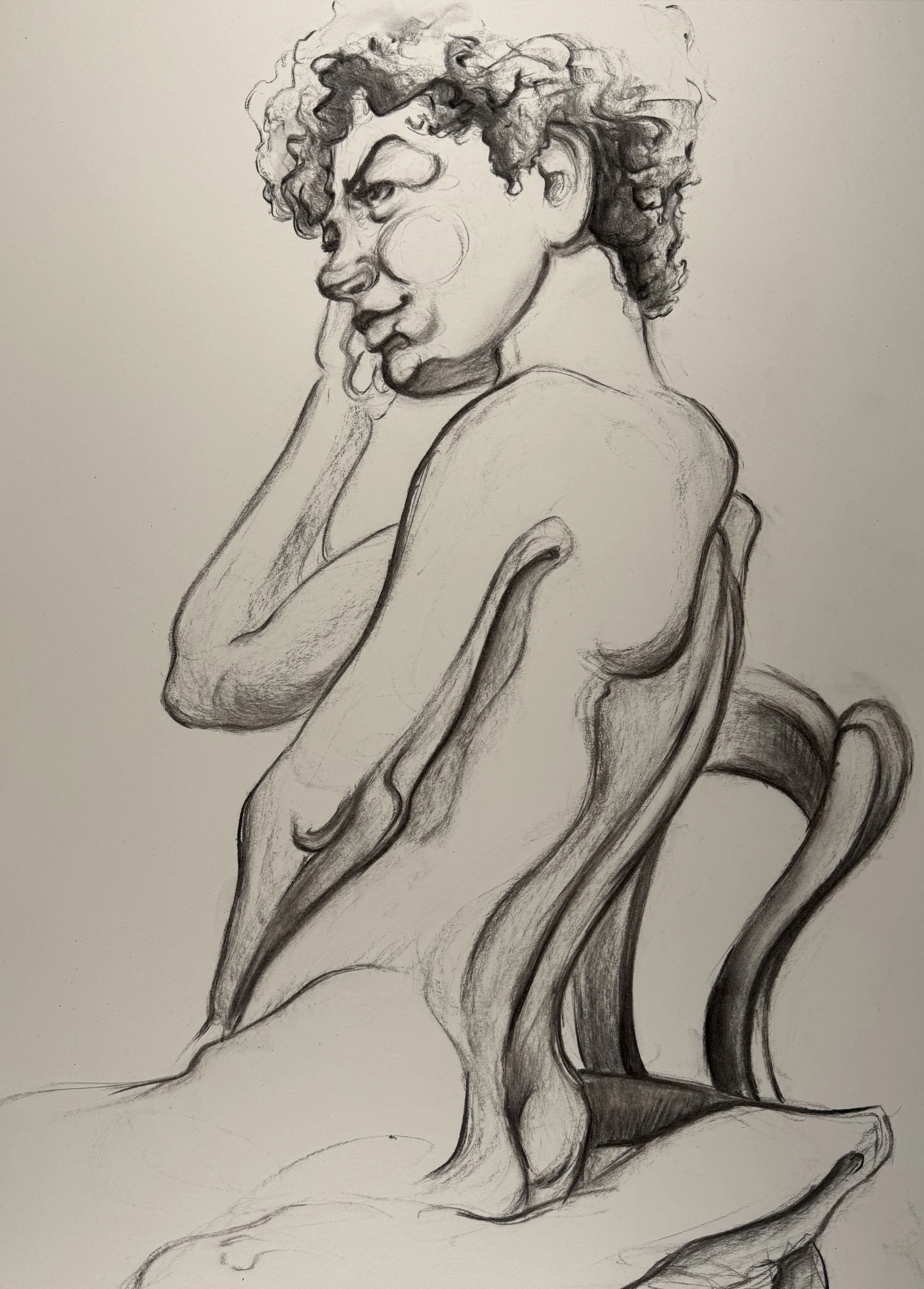 18" x 24", charcoal, 2025