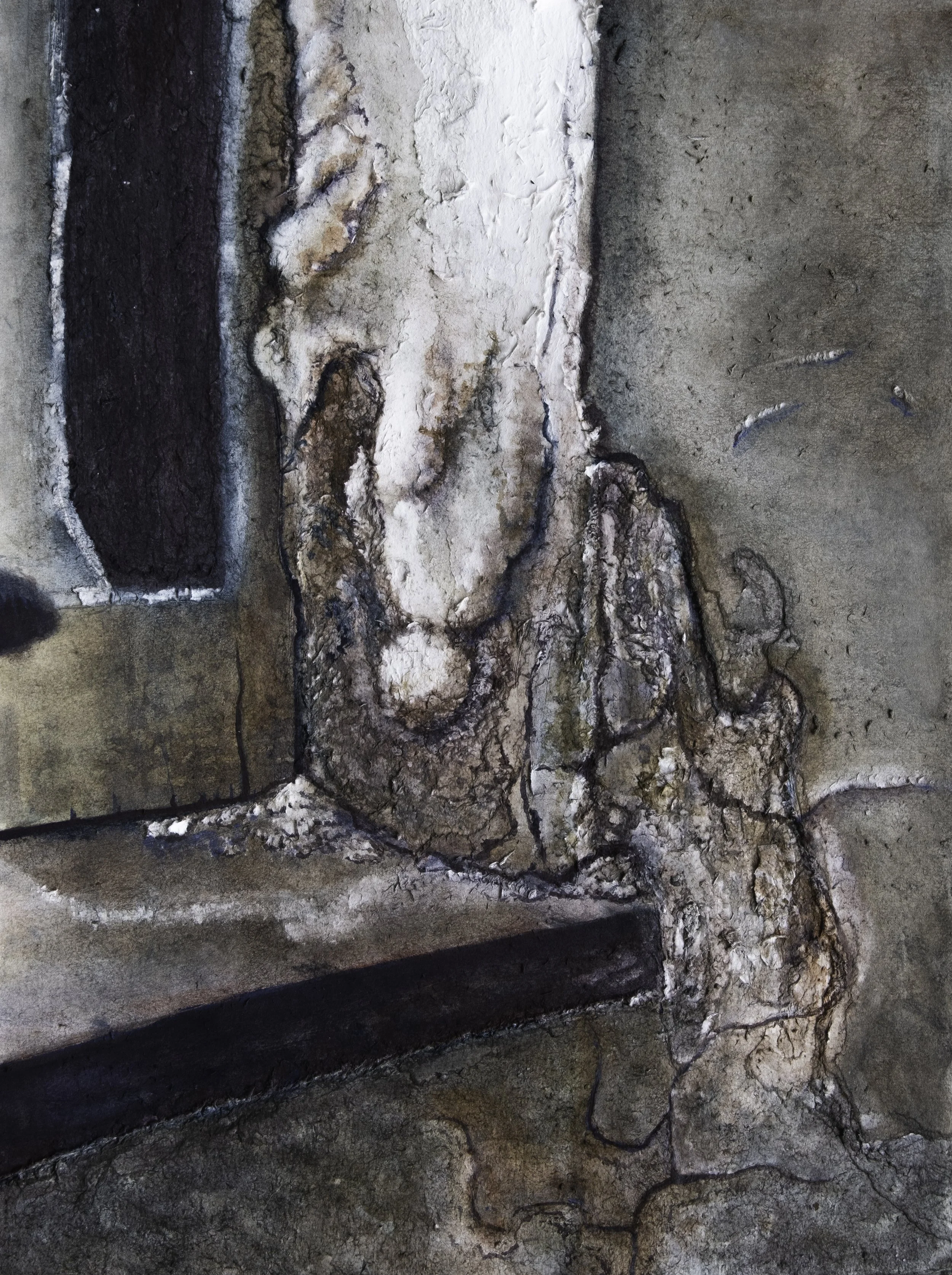 Schluff - 15" x 20", watercolor and paper pulp, 2022