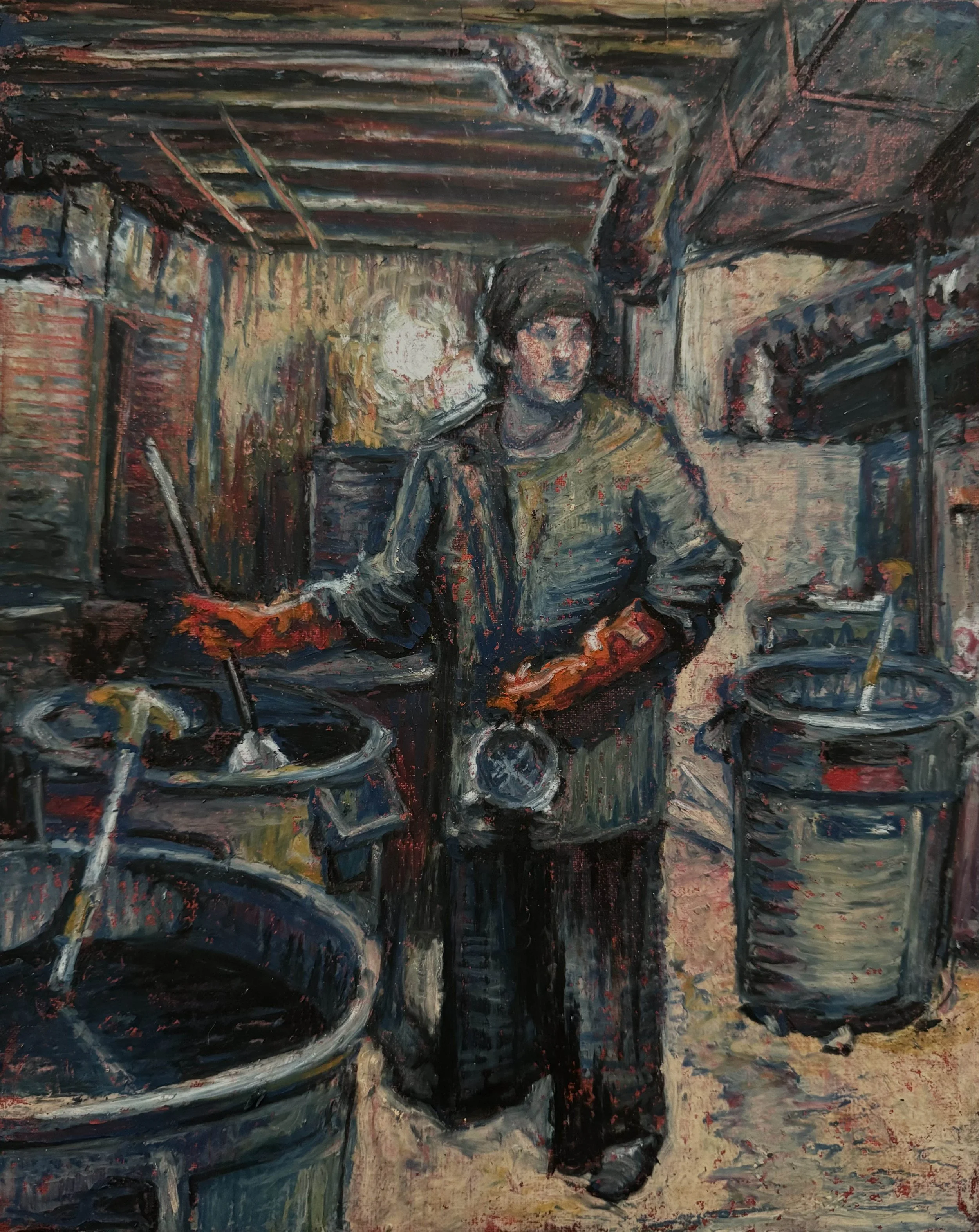8" x 10", oil pastel and gouache, 2026