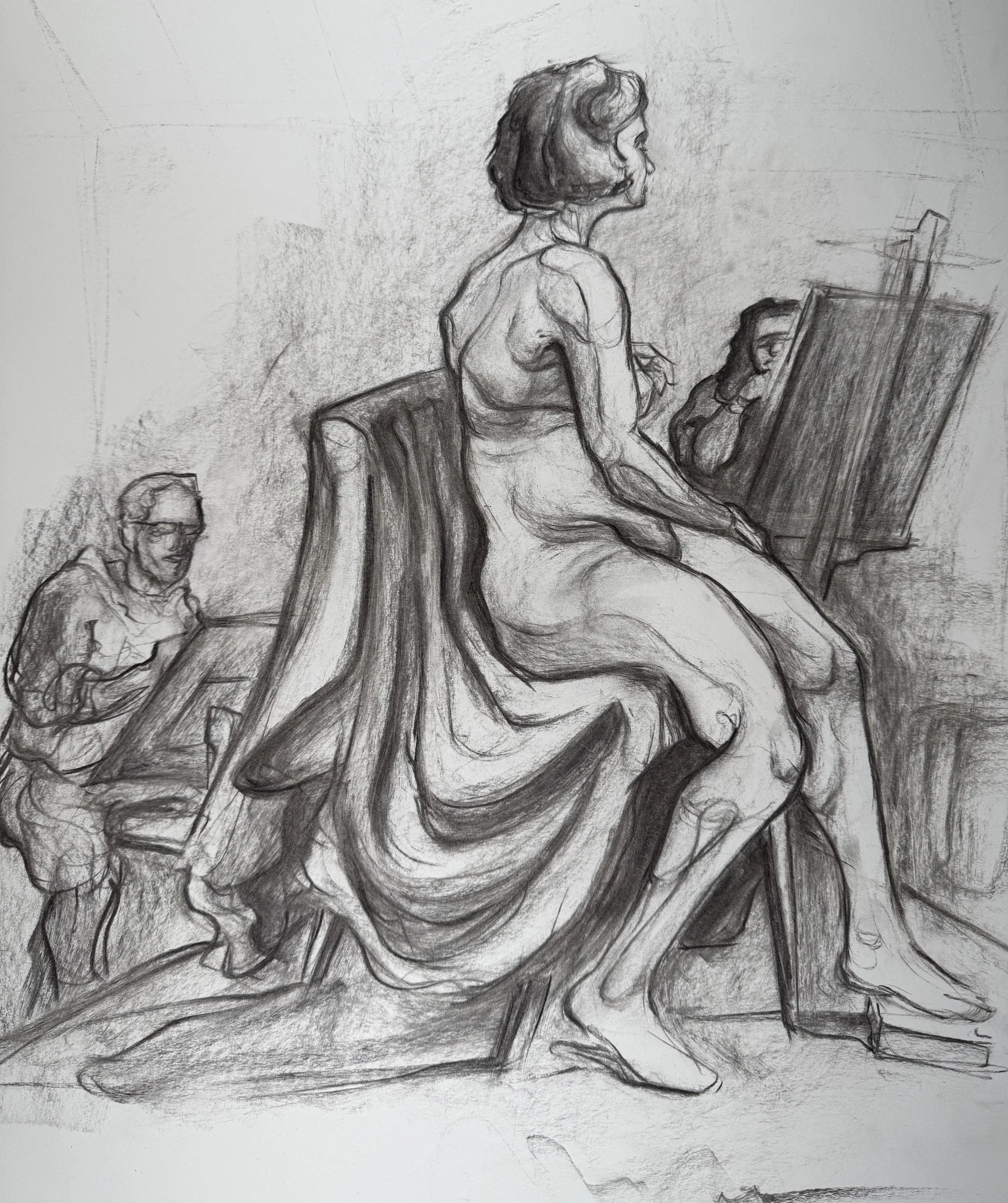 18" x 24", charcoal, 2025