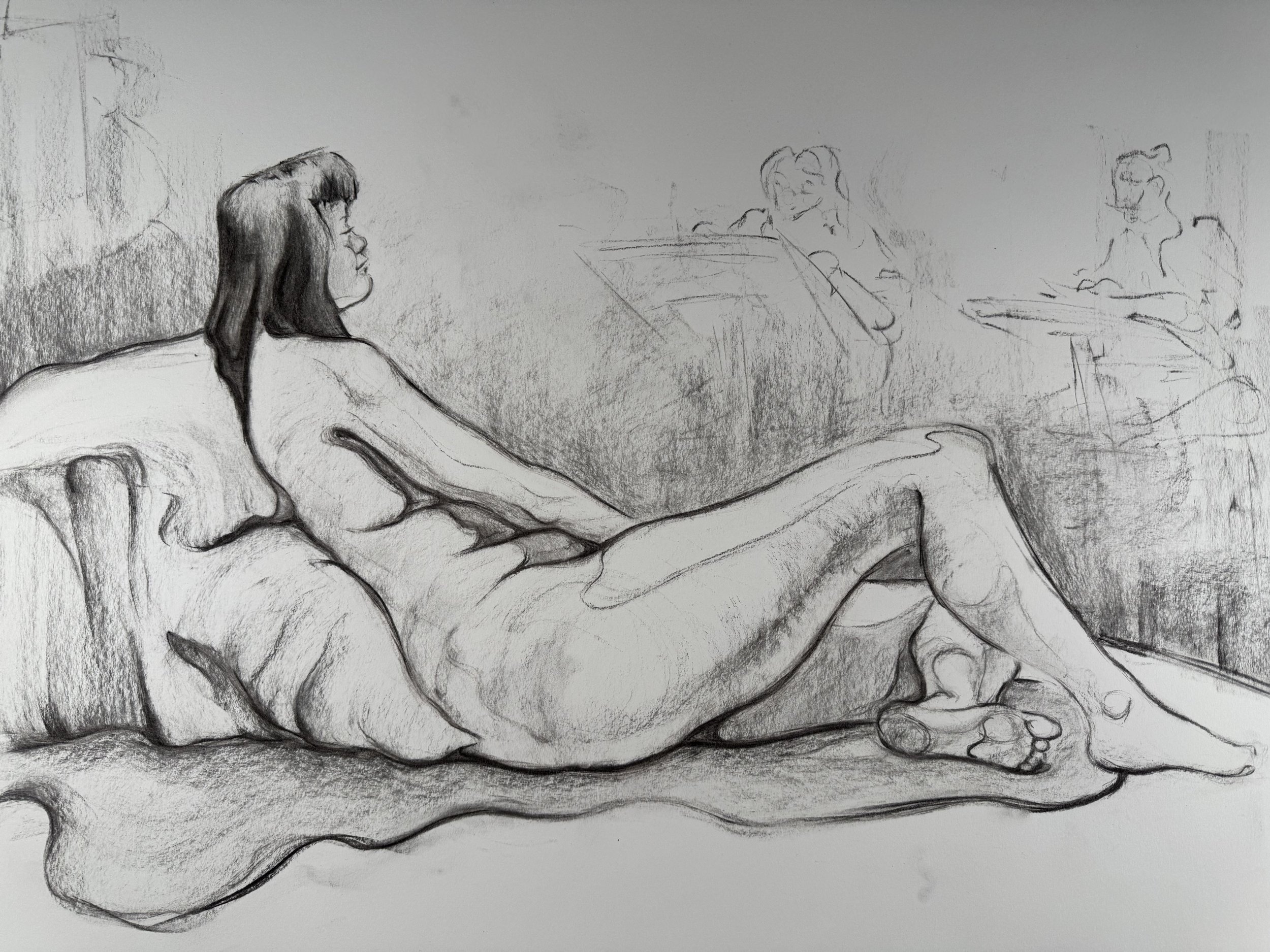 18" x 24", charcoal, 2025