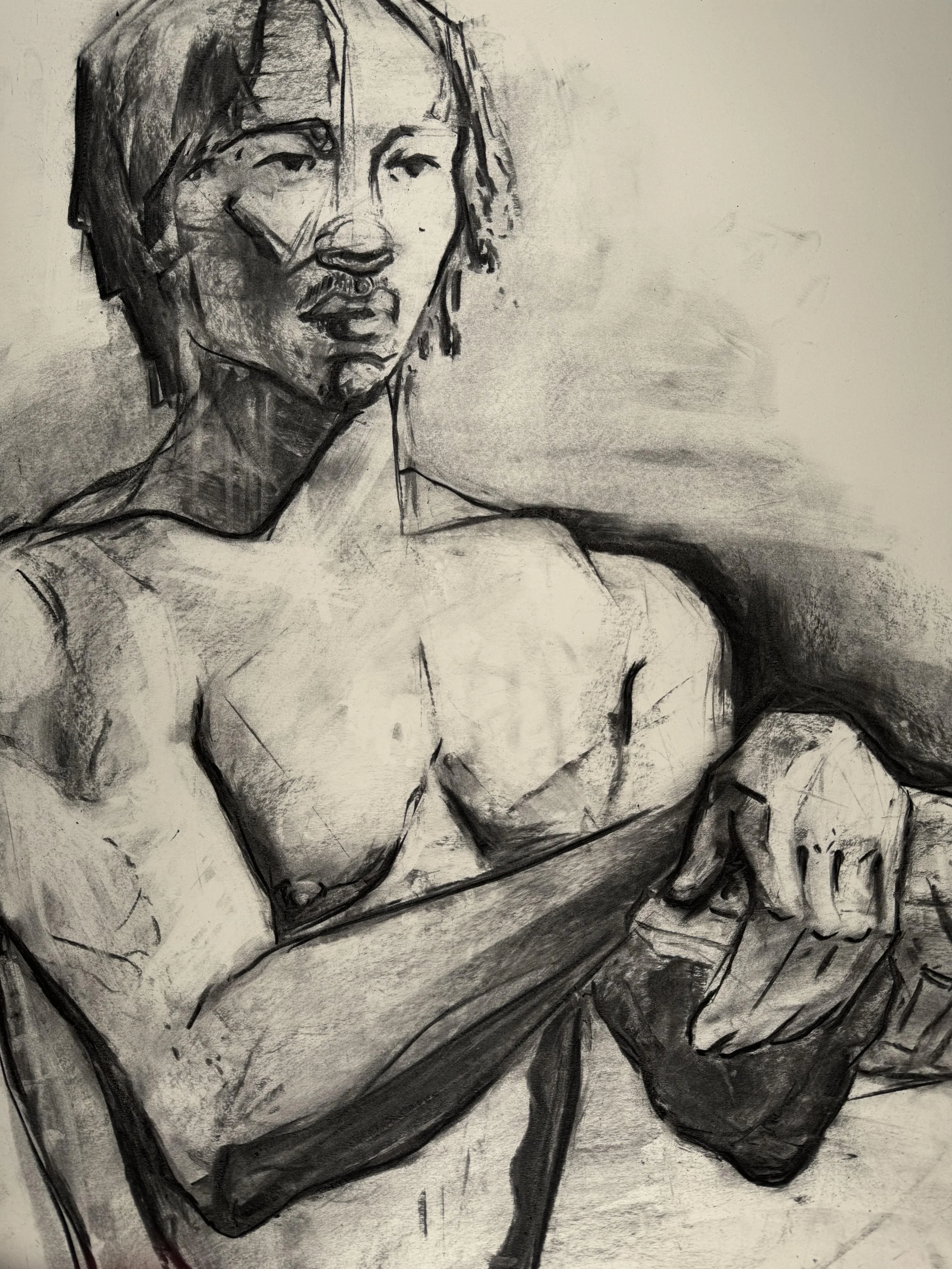 18" x 24", charcoal, 2024