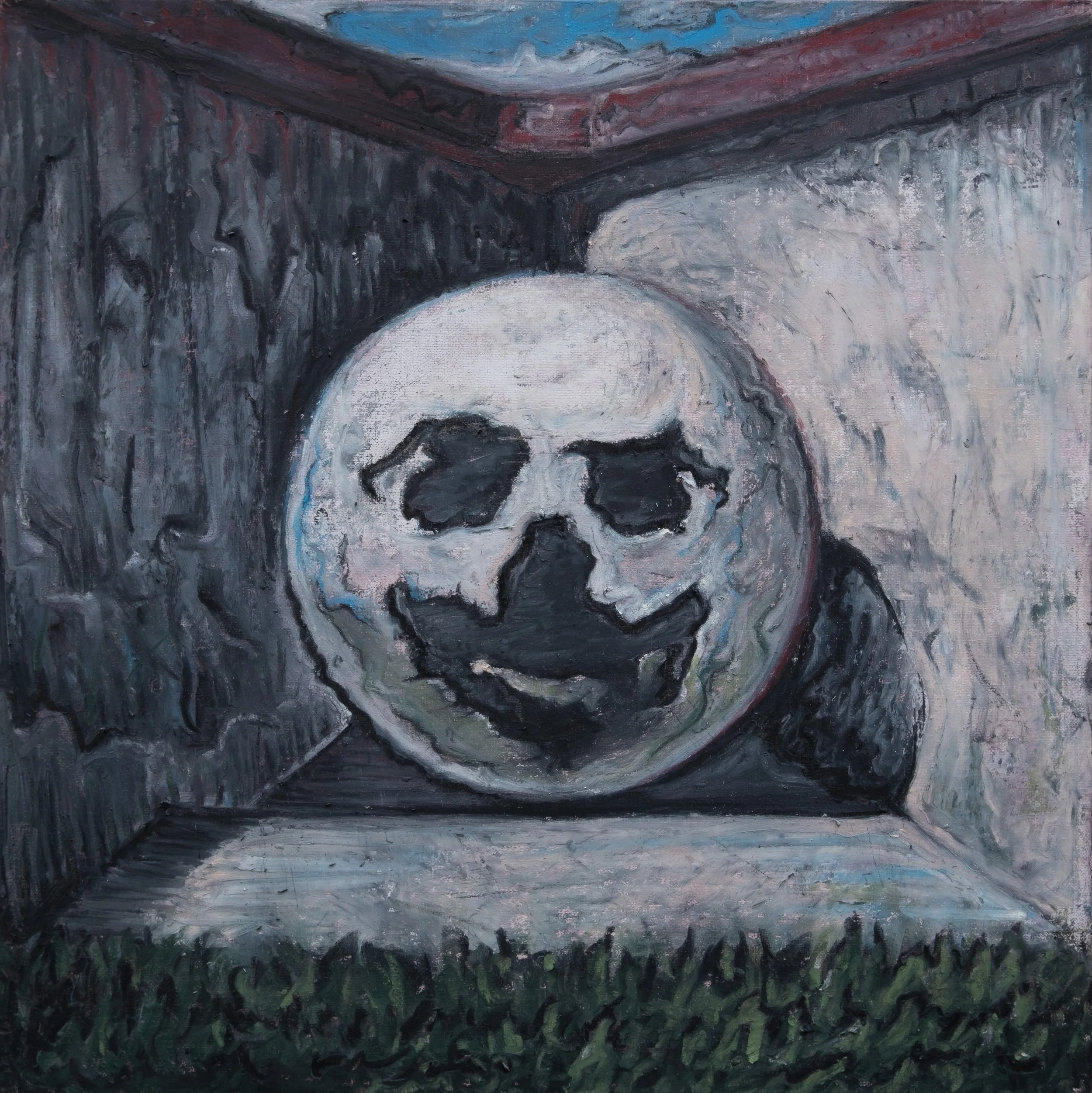 Veszteség - 12" x 12", gouache and oil pastel, 2025