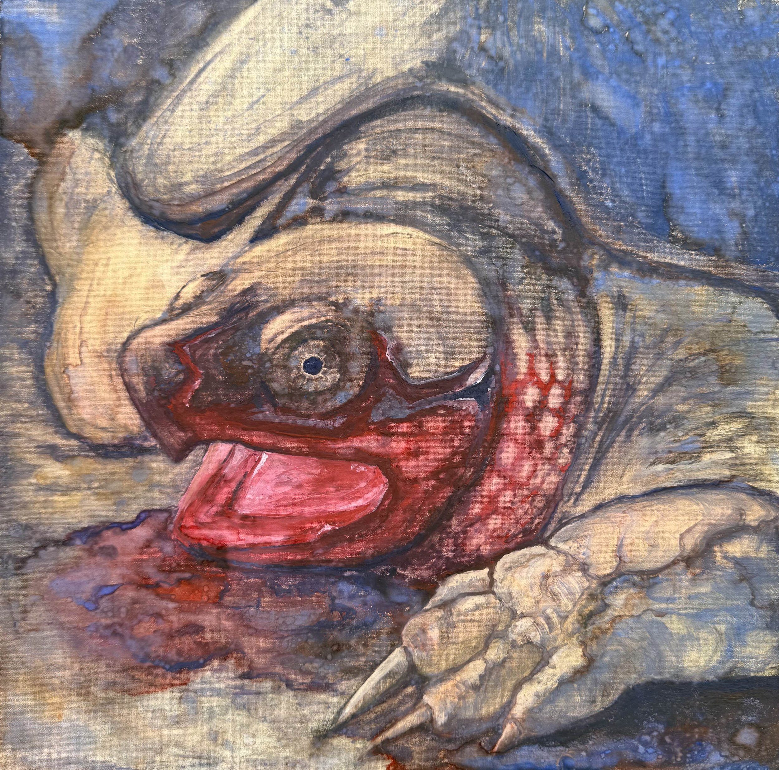 12" x 12", gouache and charcoal, 2026