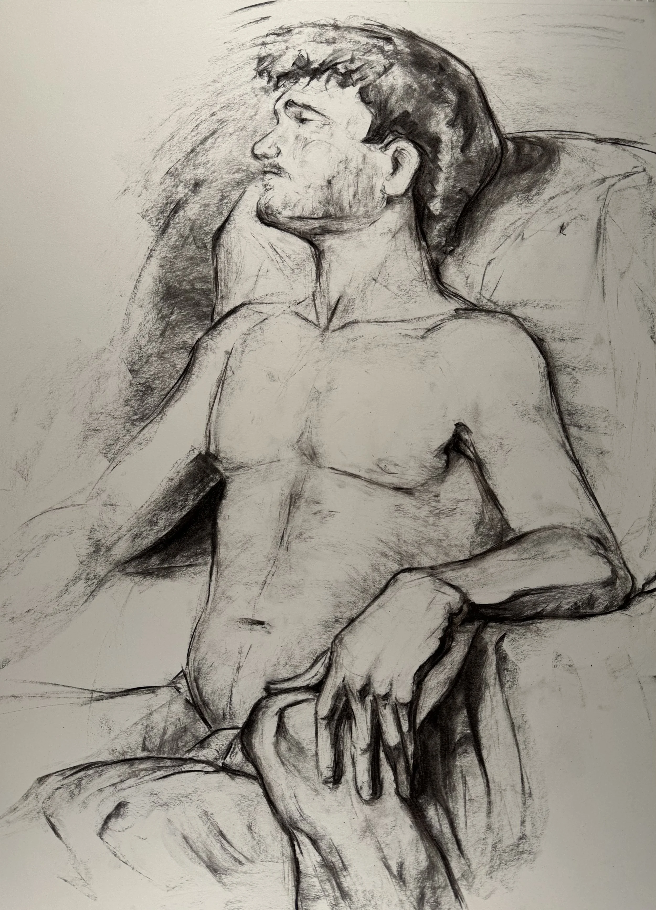18" x 24", charcoal, 2025