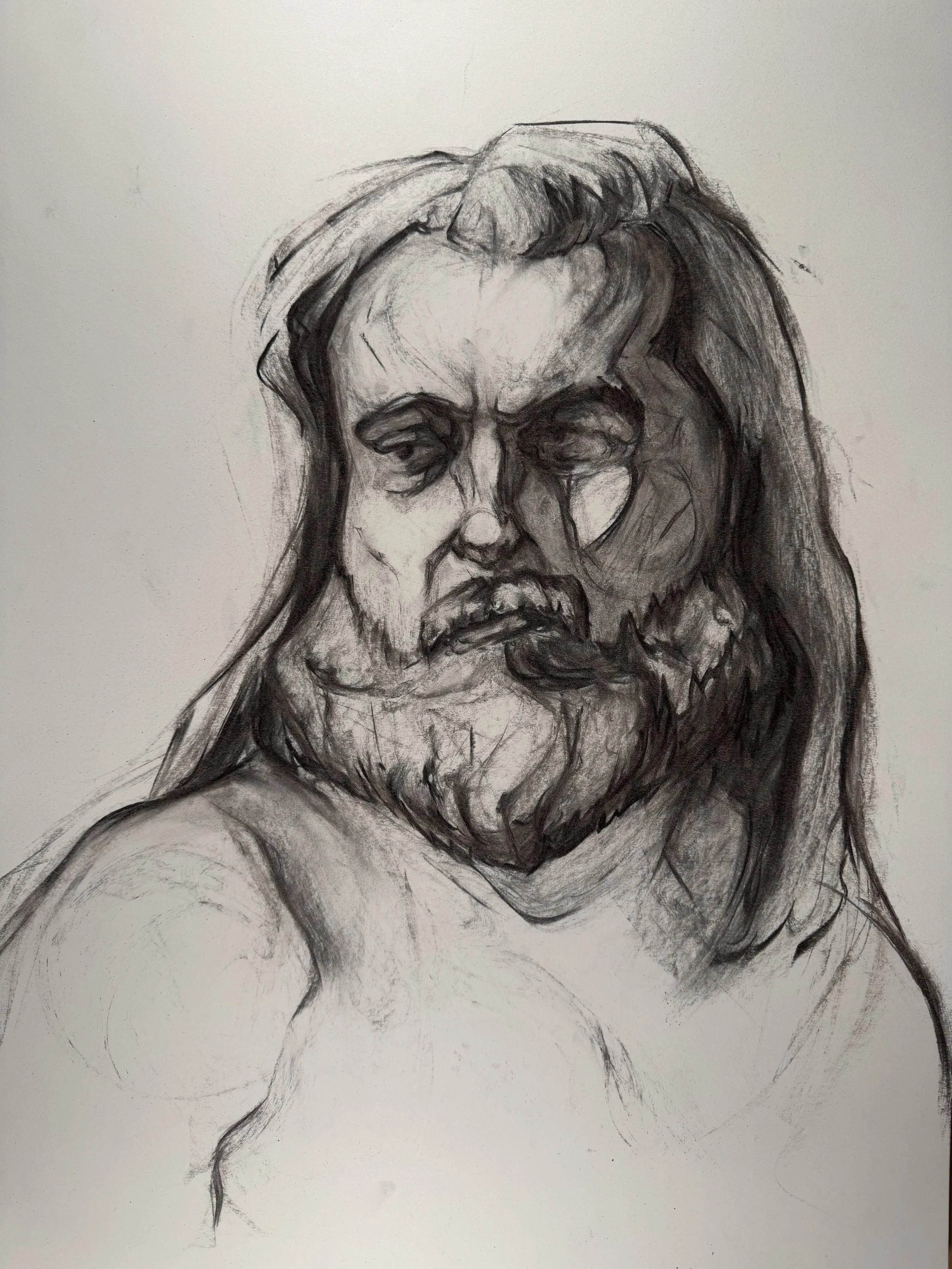 18" x 24", charcoal, 2025