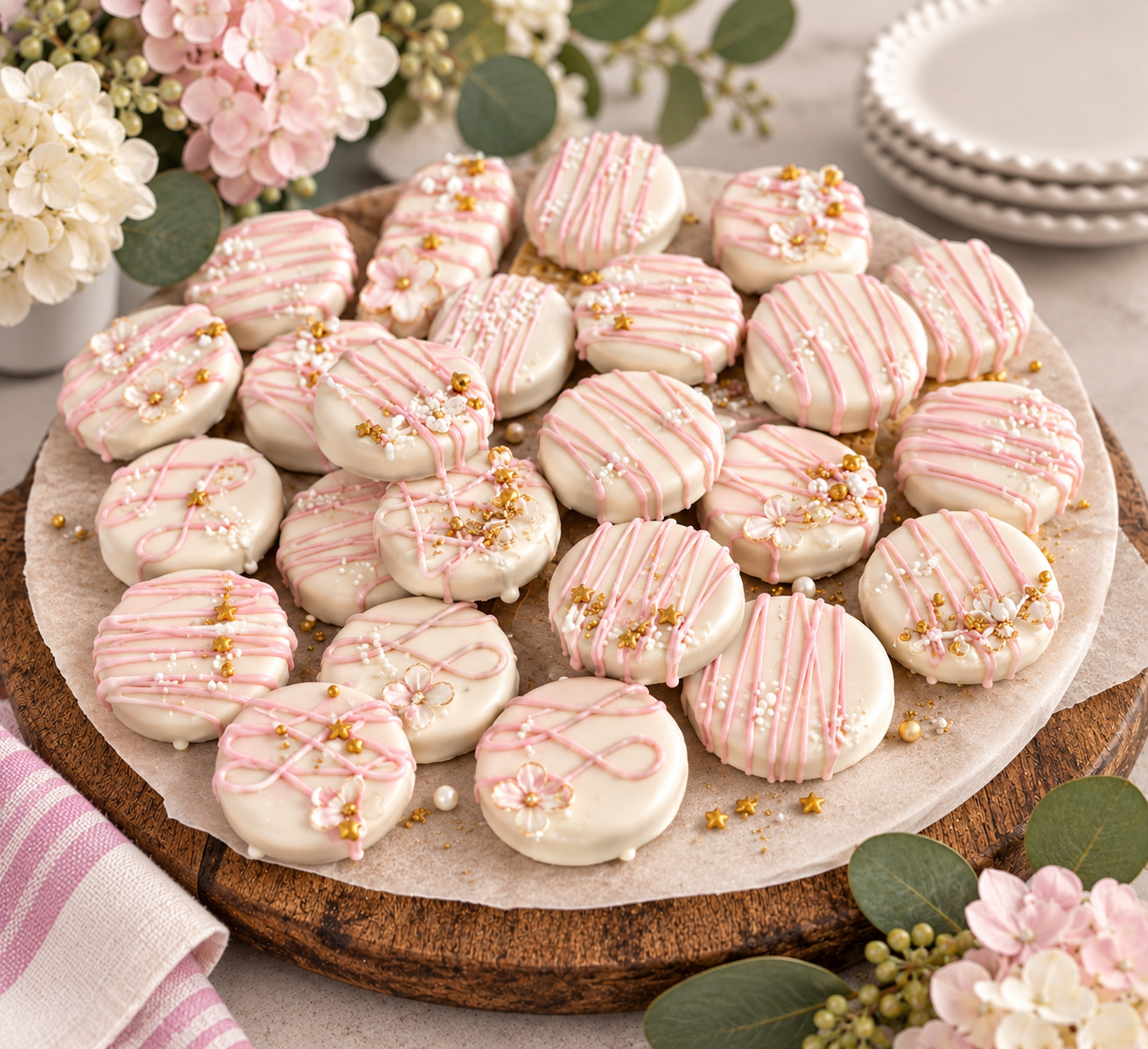 Pink Chocolate Covered Cookies