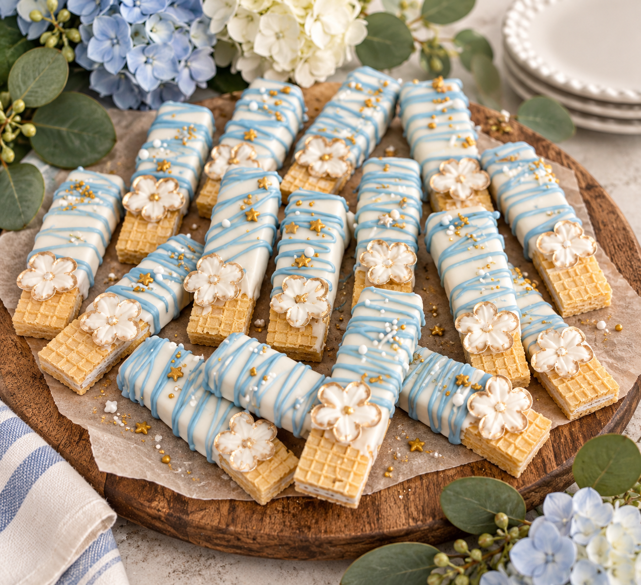 Blue Gilded Wafers