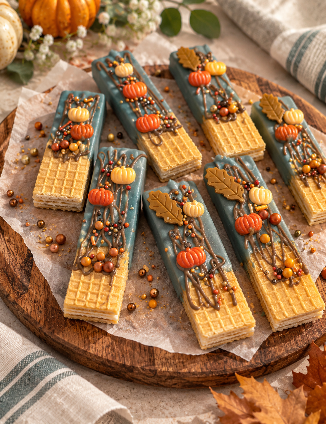 Fall Dipped Wafer Cookies