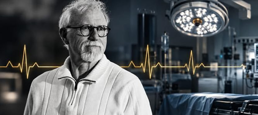 Edwin Dasso, M.D., physician and Jack Bass thriller author, pictured against a hospital operating room background.