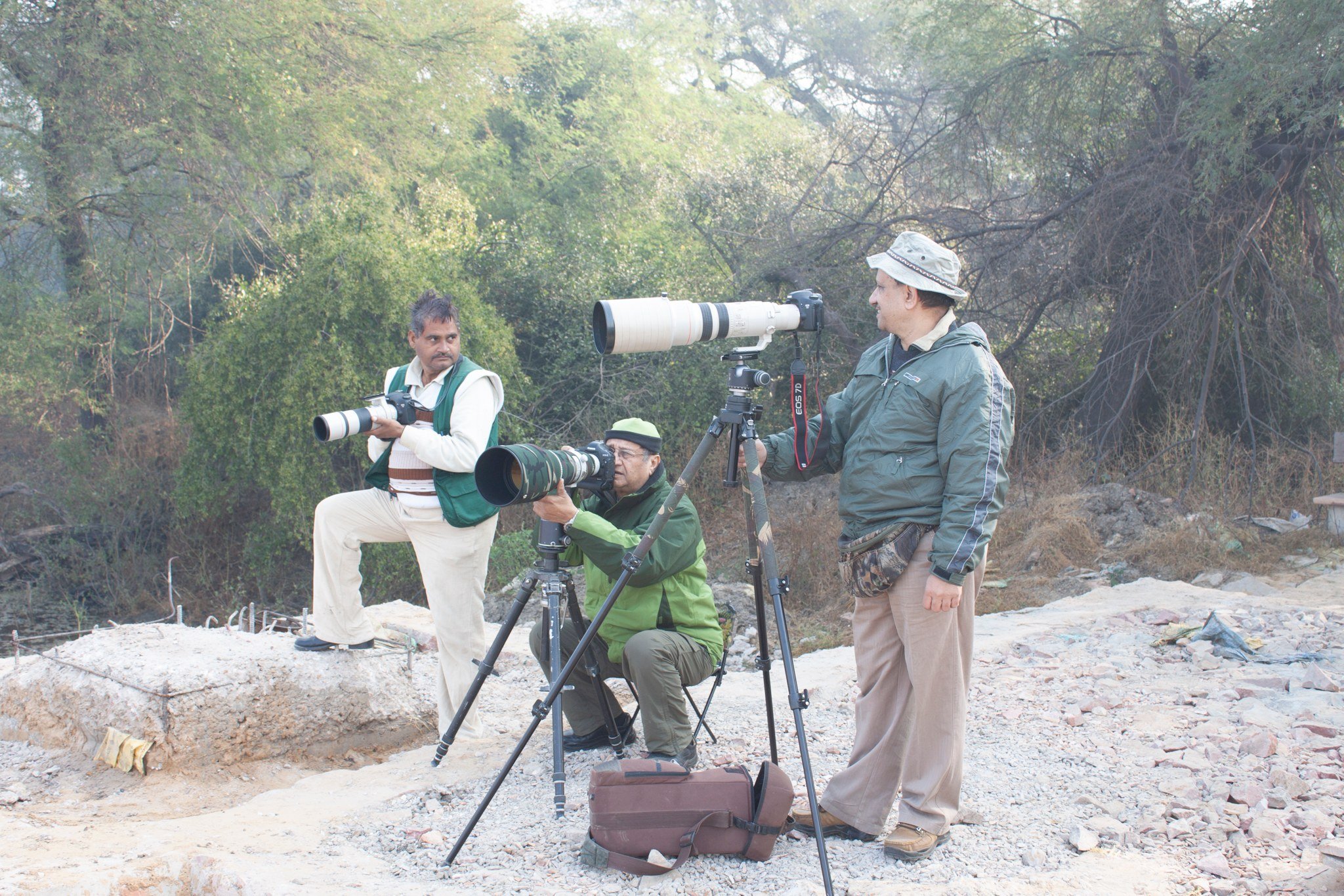 With friends at Bharatpur, December 2011.