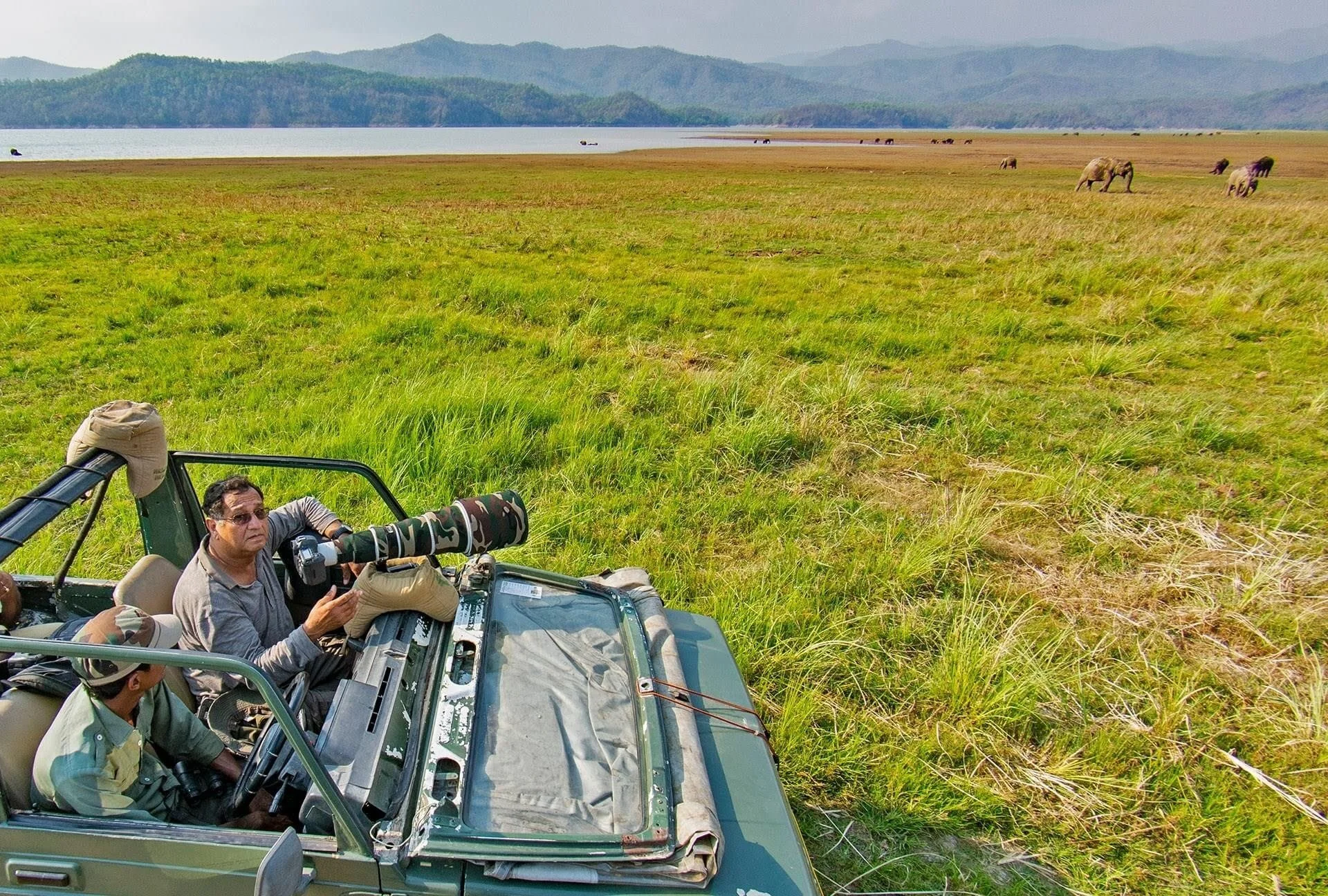 From the jeep, out on the grassland.