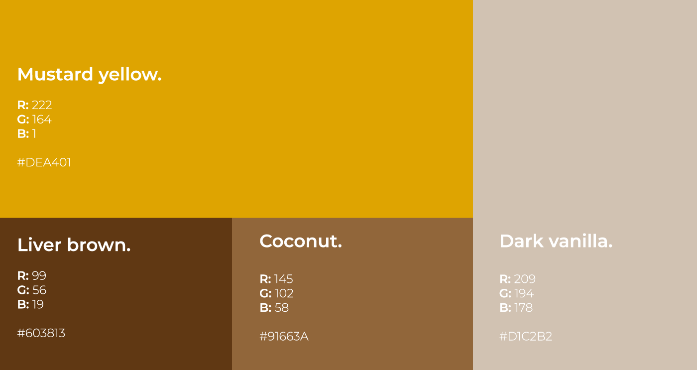 Color palette La Espiga Dorada