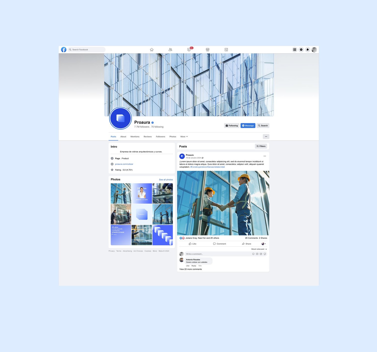 Facebook Proaura mockup