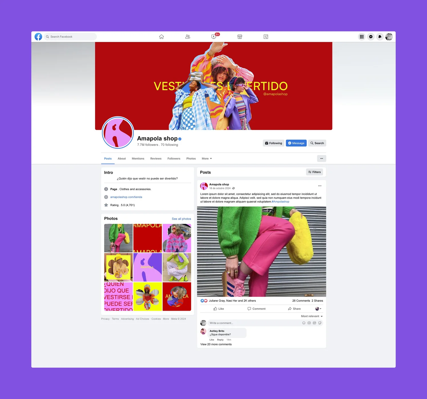 Facebook Amapola Mockup