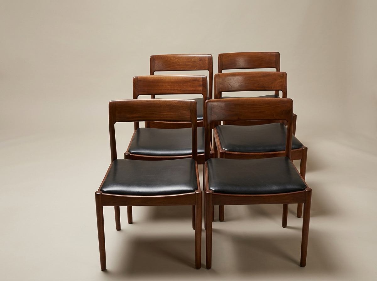 6 CHAISES  en Teck de Johannes Andersen