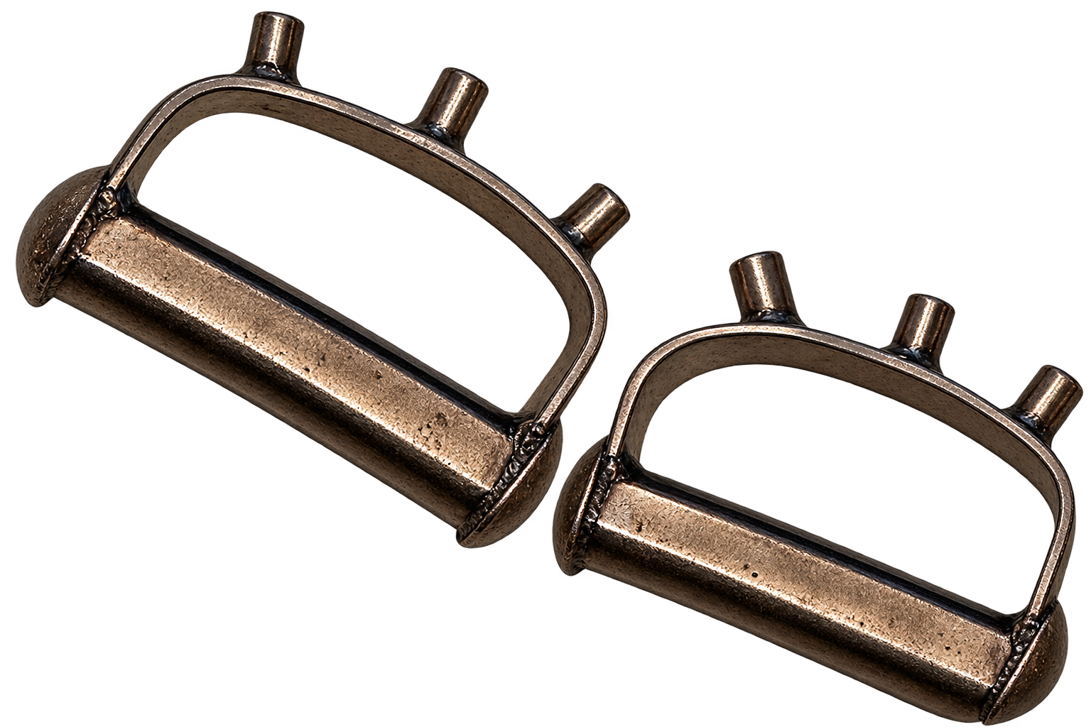 Pair of vintage metal cufflinks with a rectangular face and rounded edges, featuring a simple and classic design.
