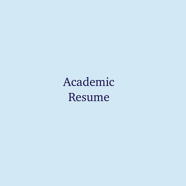 Light blue background with purple text that says 'Academic Resume'.