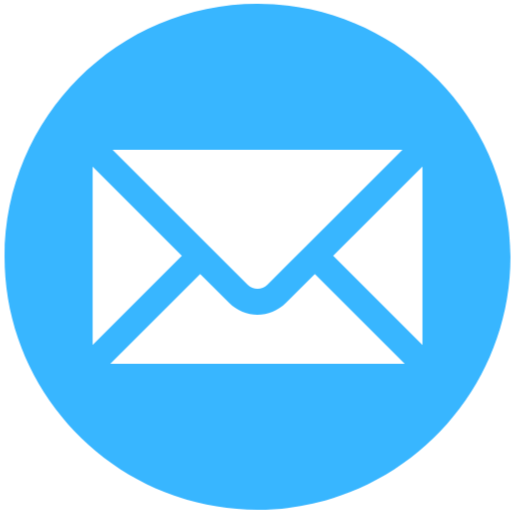 Icon of a white envelope inside a blue circle.