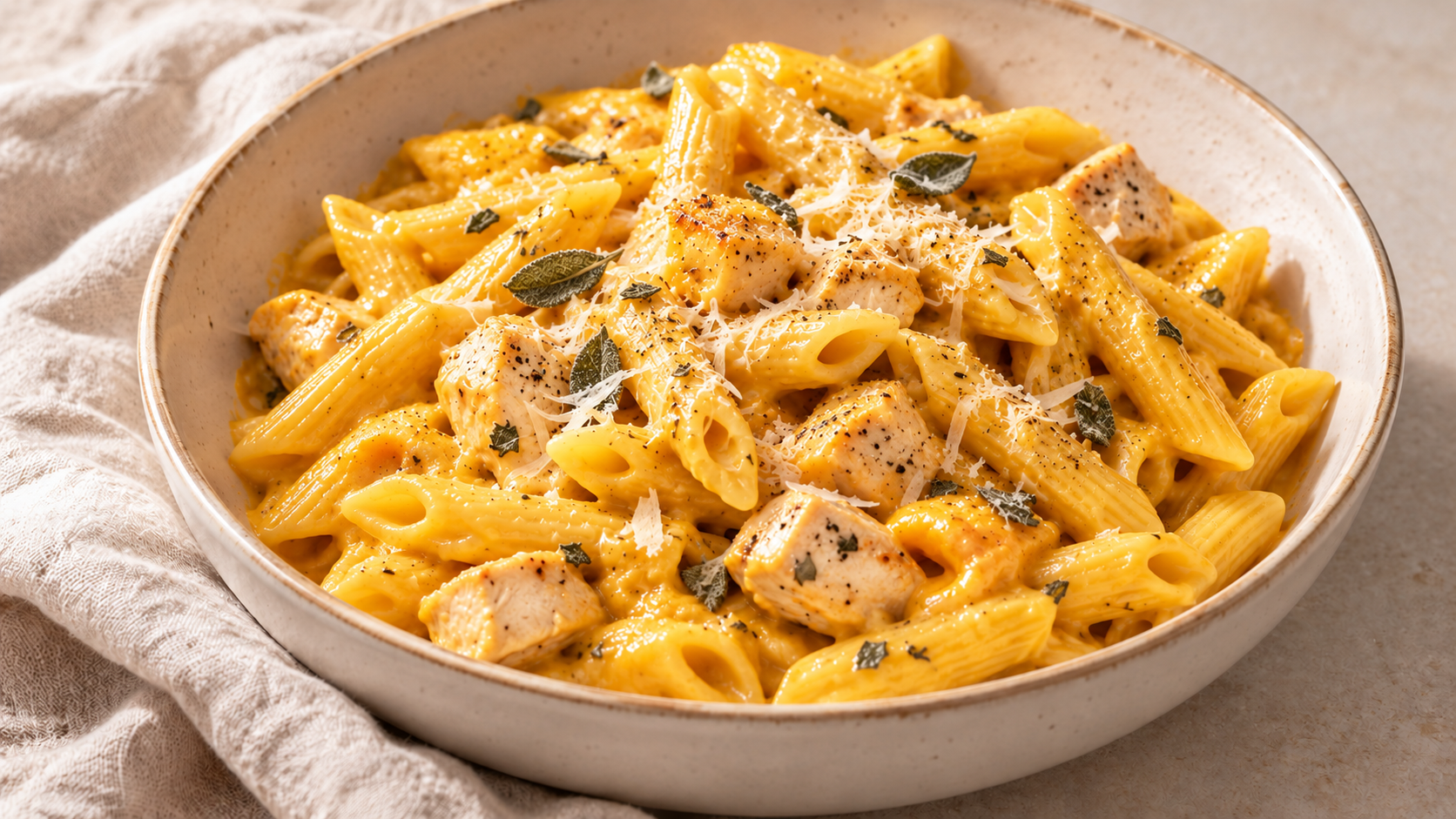 Creamy Butternut Squash Chicken Pasta
