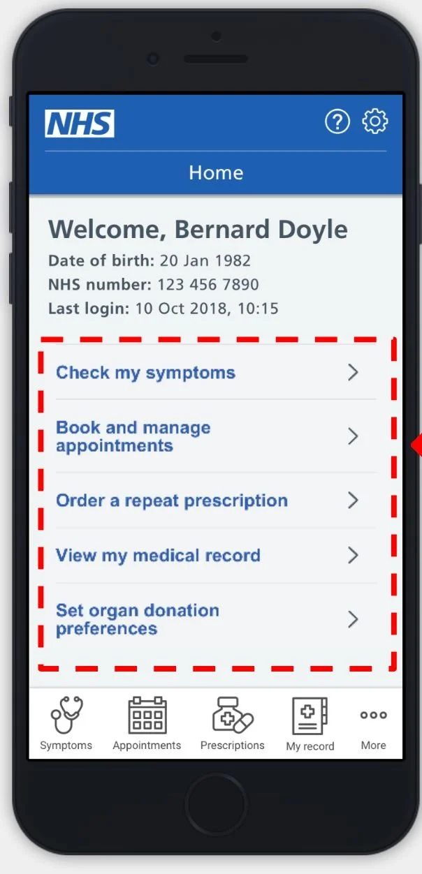 Screenshot of quite a busy iteration to the app homepage in May 2019