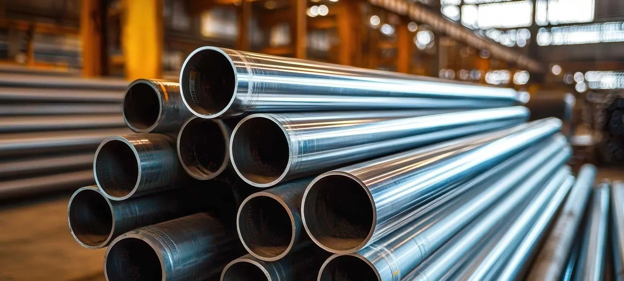 Metal piping materials used for pipe fabrication and manufacturing services.