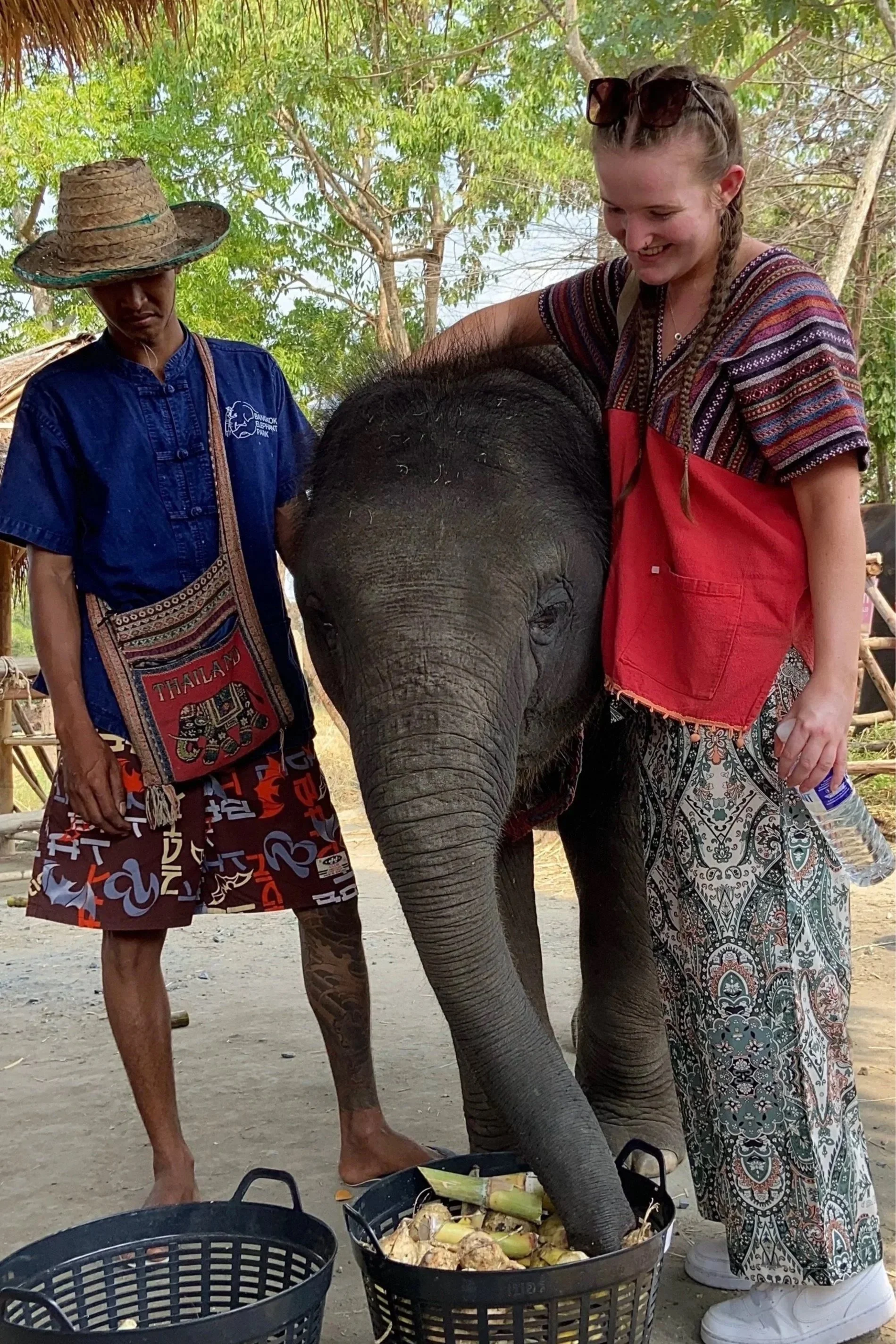 Visiting an elephant sanctuary during my volunteering trip in Thailand