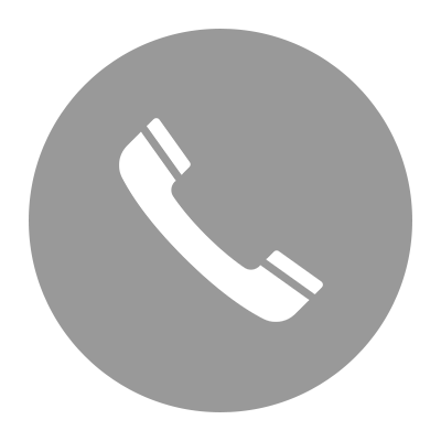 Gray phone receiver icon on a dark background.