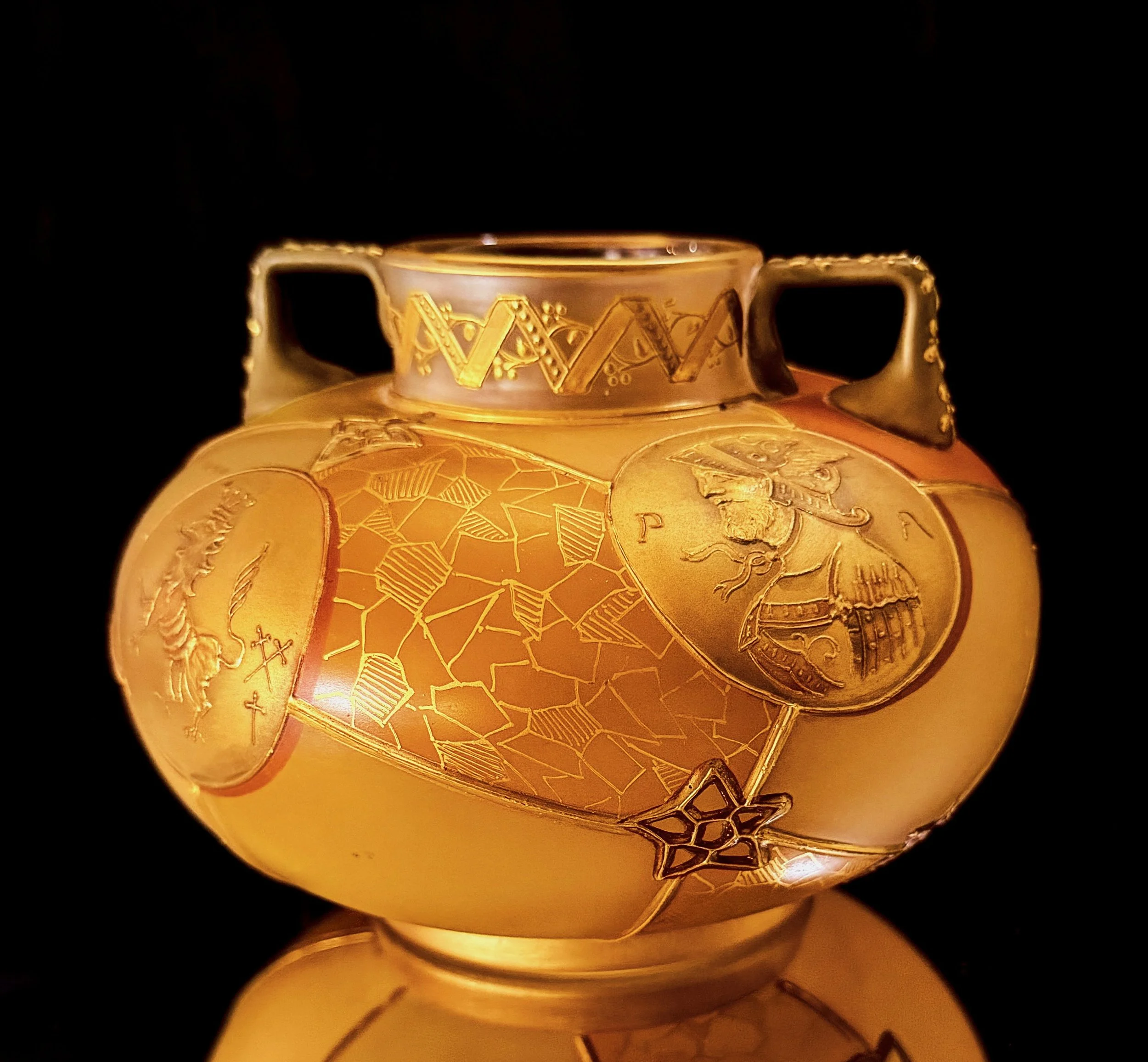 Mt Washington Glass company Royal Flemish vase