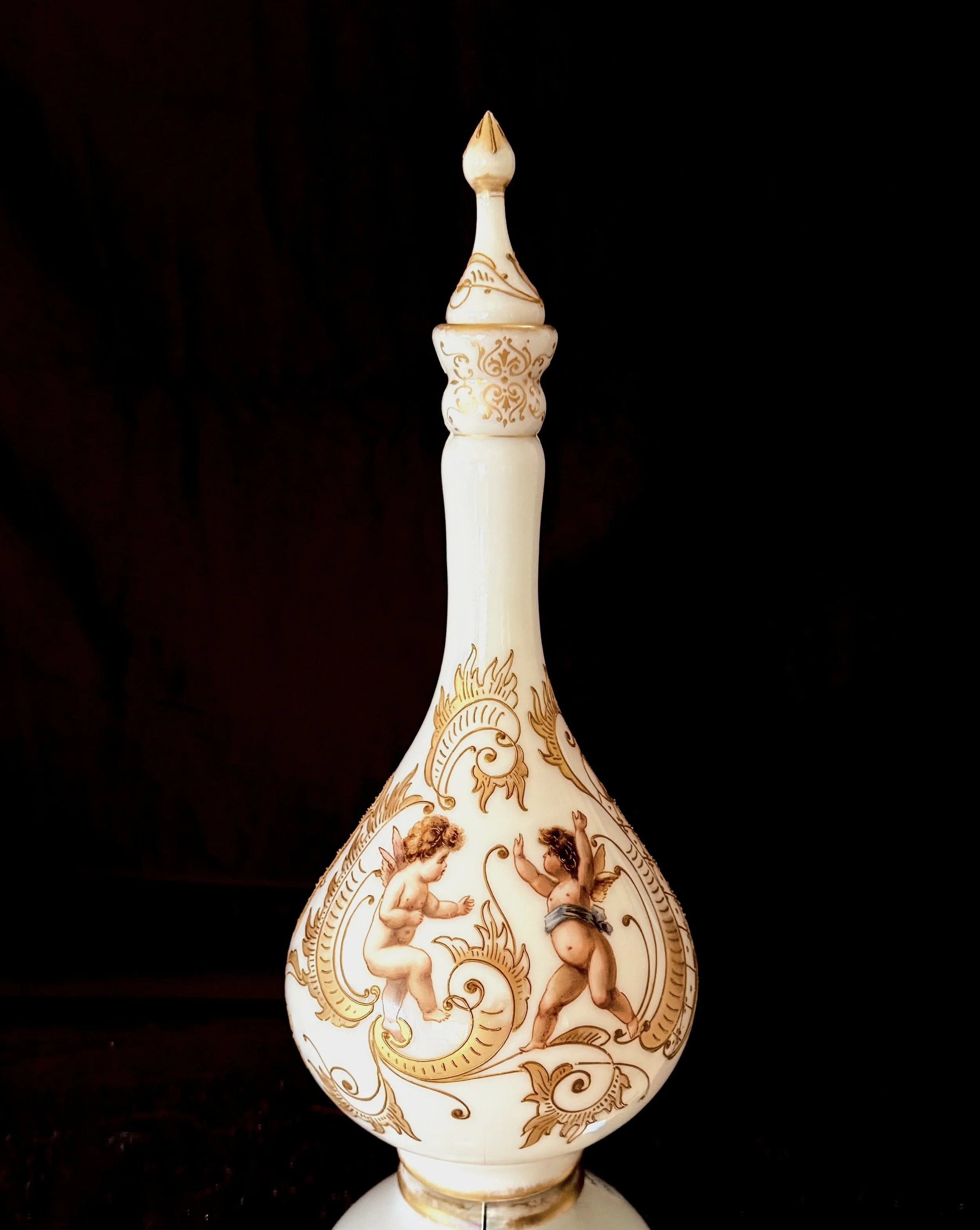 Mt Washington Glass company Colonial ware covered vase