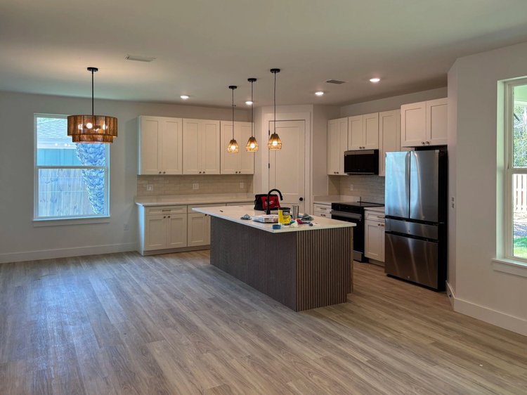 Finished kitchen with island