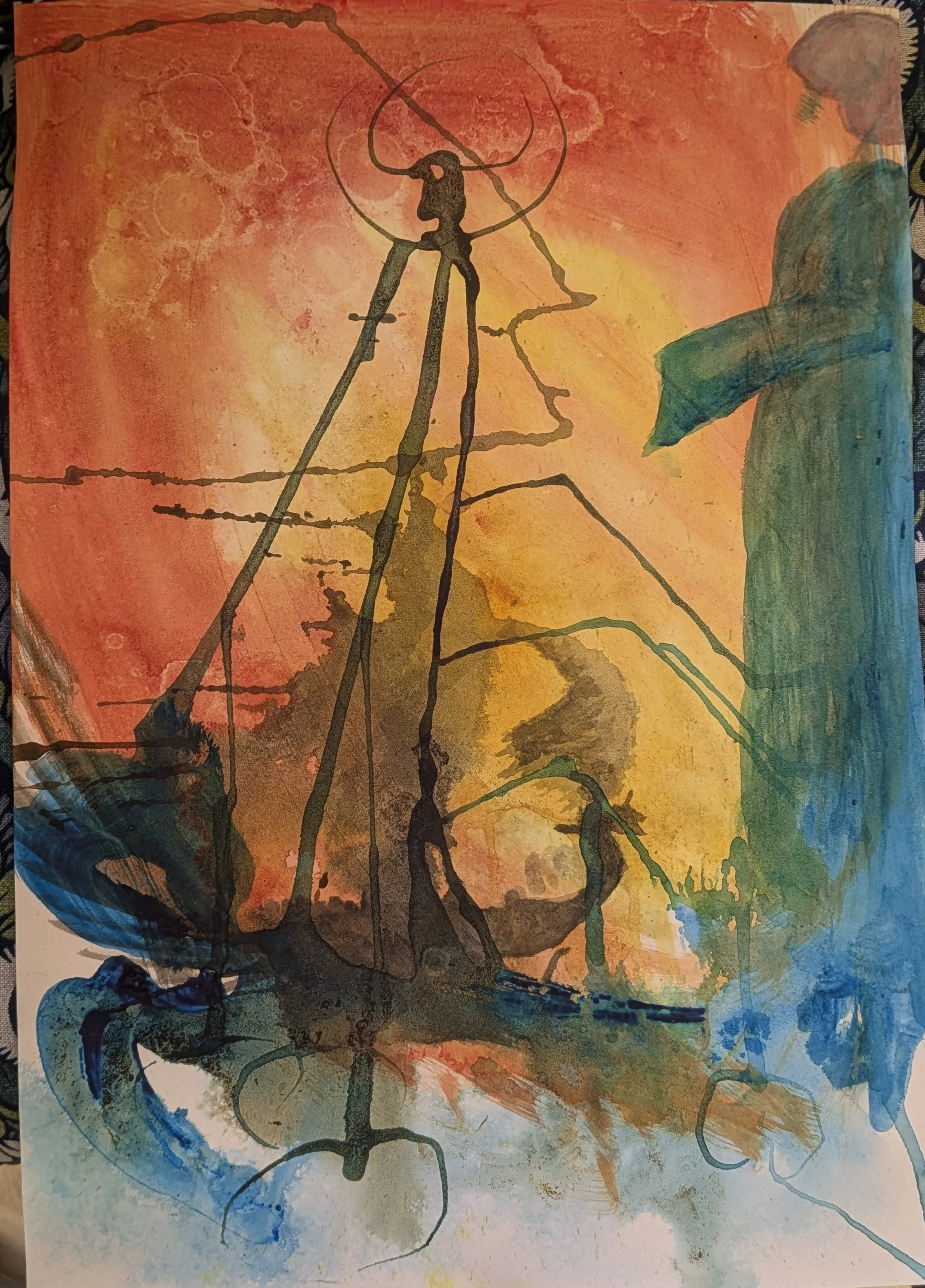Valhalla - Watercolor on paper - 11.6 x 16.5 inches SOLD