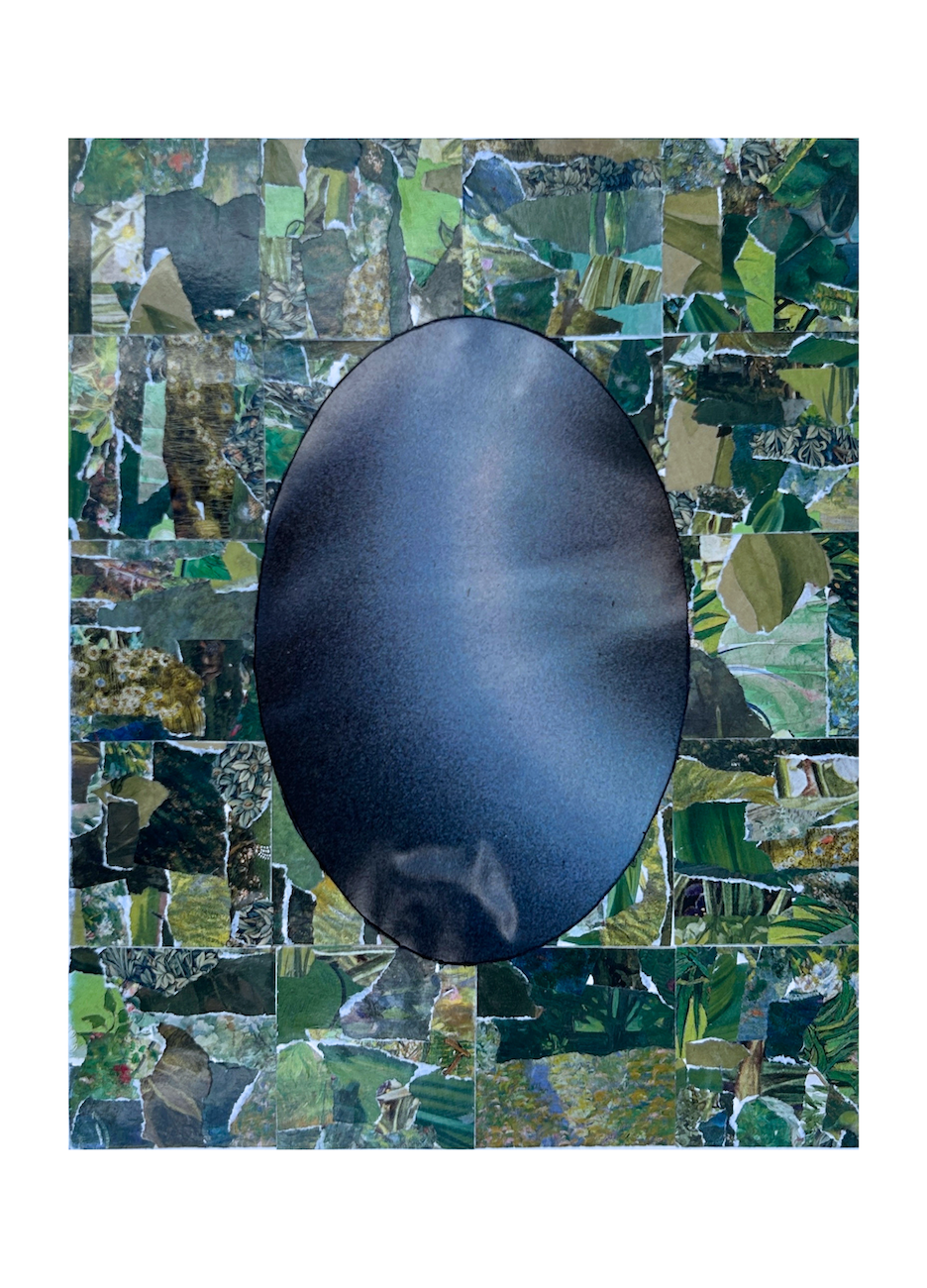 Sense, 2026, collage, 12 x 7 inches