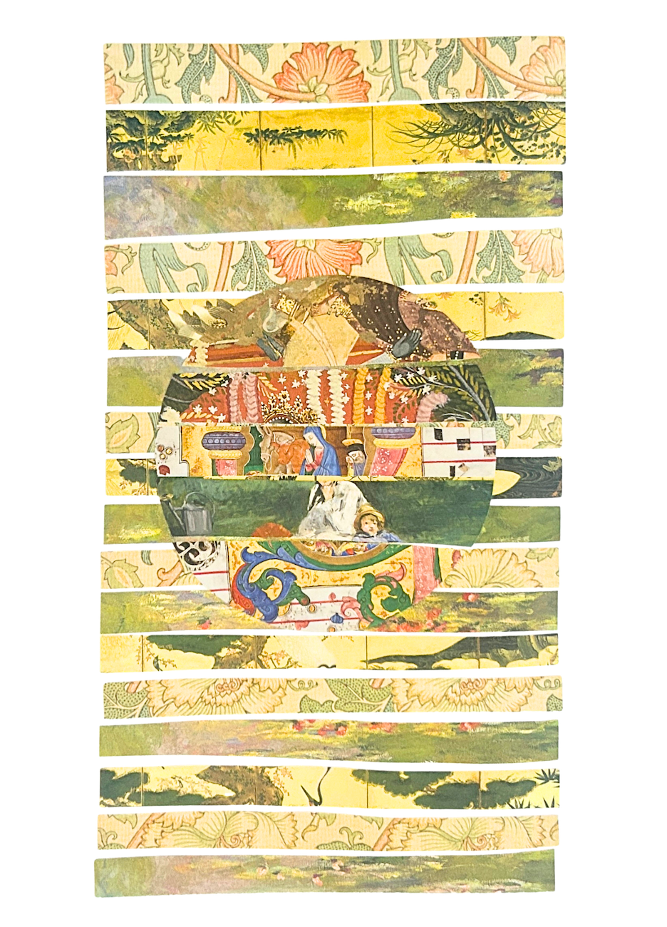 Subtle Gate 4, 2025 collage on paper,  12 x 7 inches